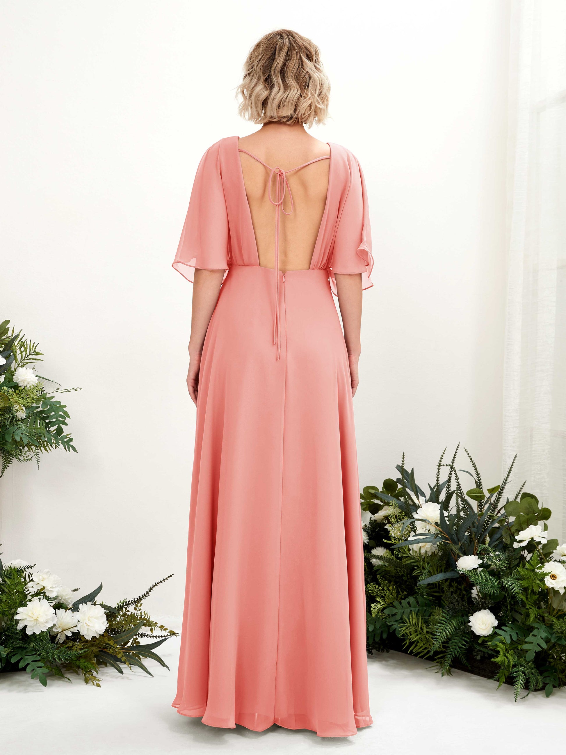 Dhea Peach Pink Maxi Dress