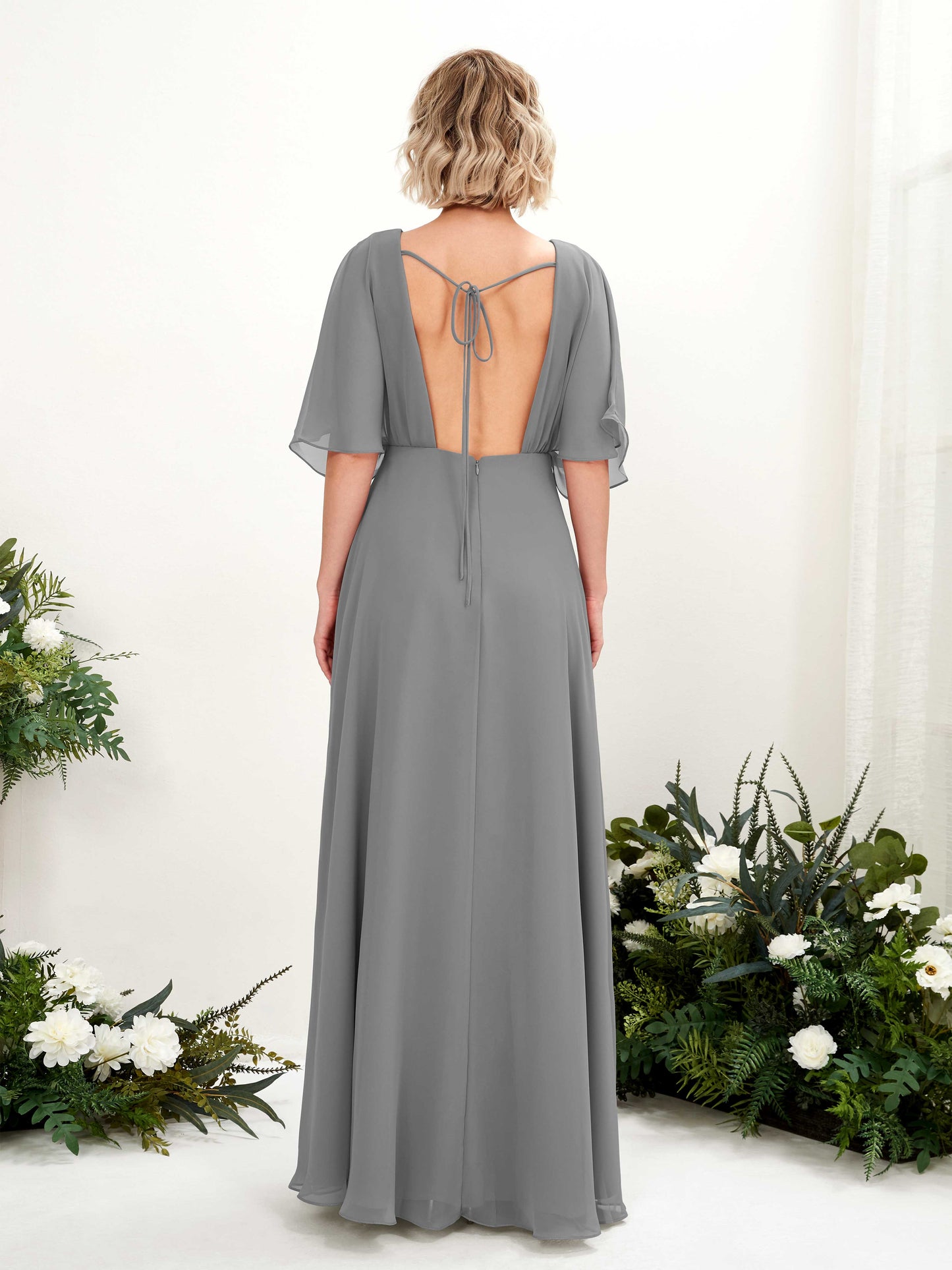 Dhea Steel Gray Maxi Dress