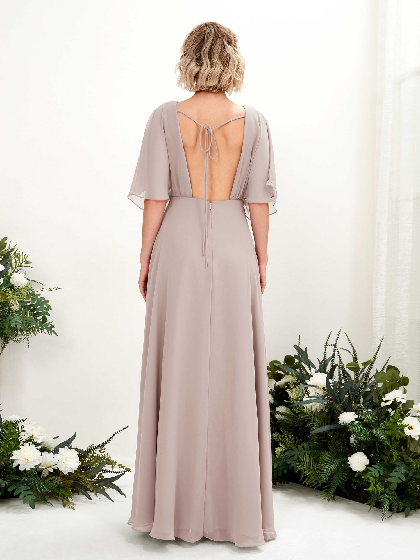 Dhea Taupe Maxi Dress