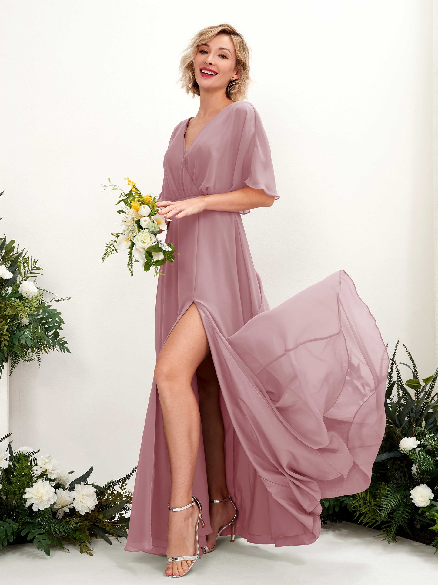 Dhea Vintage Mauve Maxi Dress