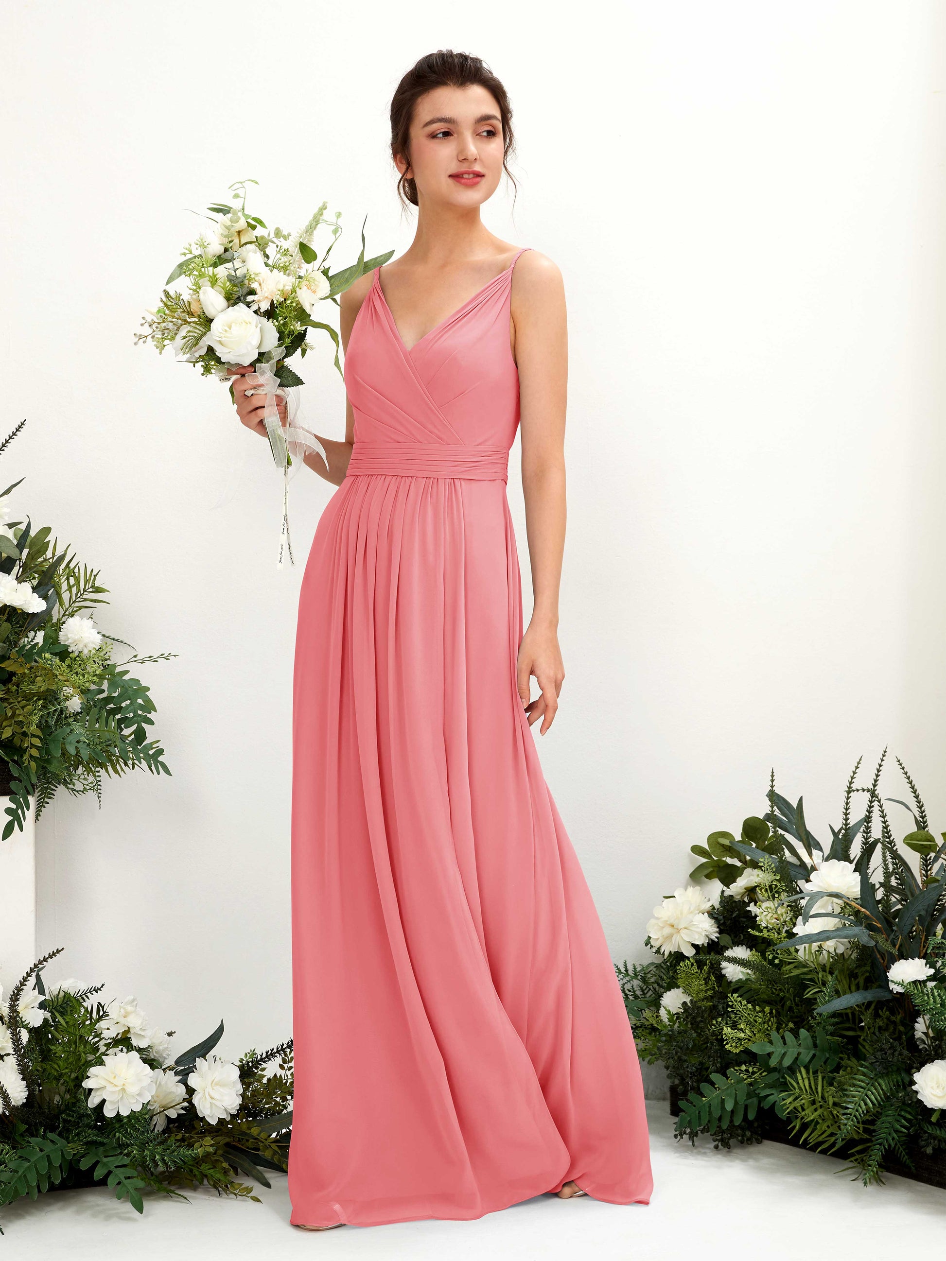 Dira Coral Pink Sleeveless Maxi Dress