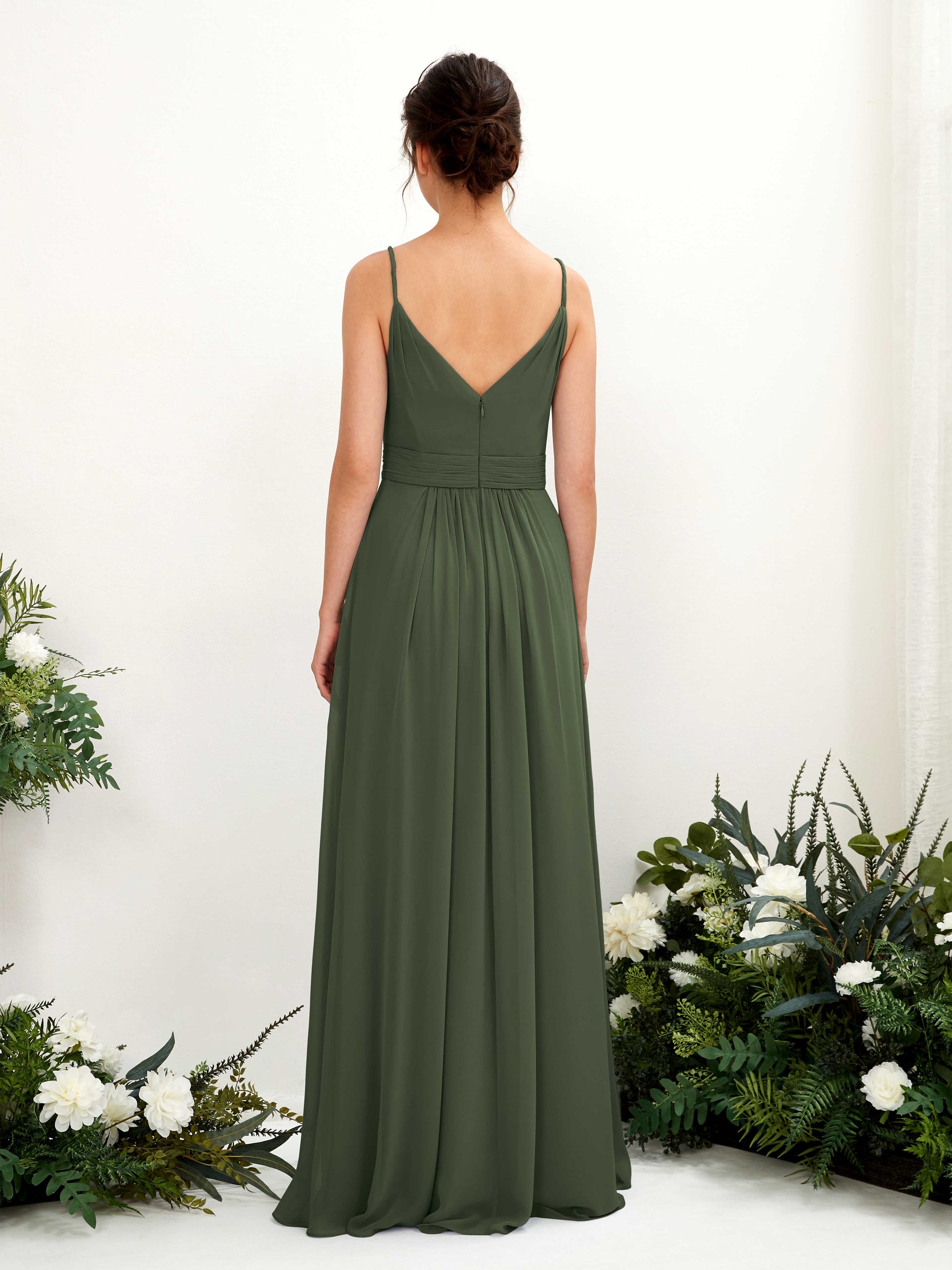 Dira Martini Olive Sleeveless Maxi Dress