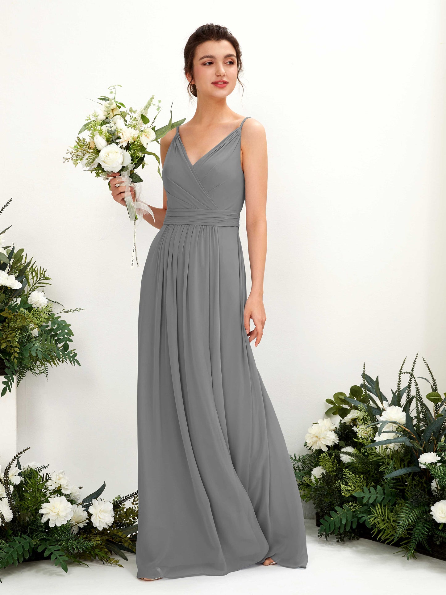 Dira Steel Gray Sleeveless Maxi Dress