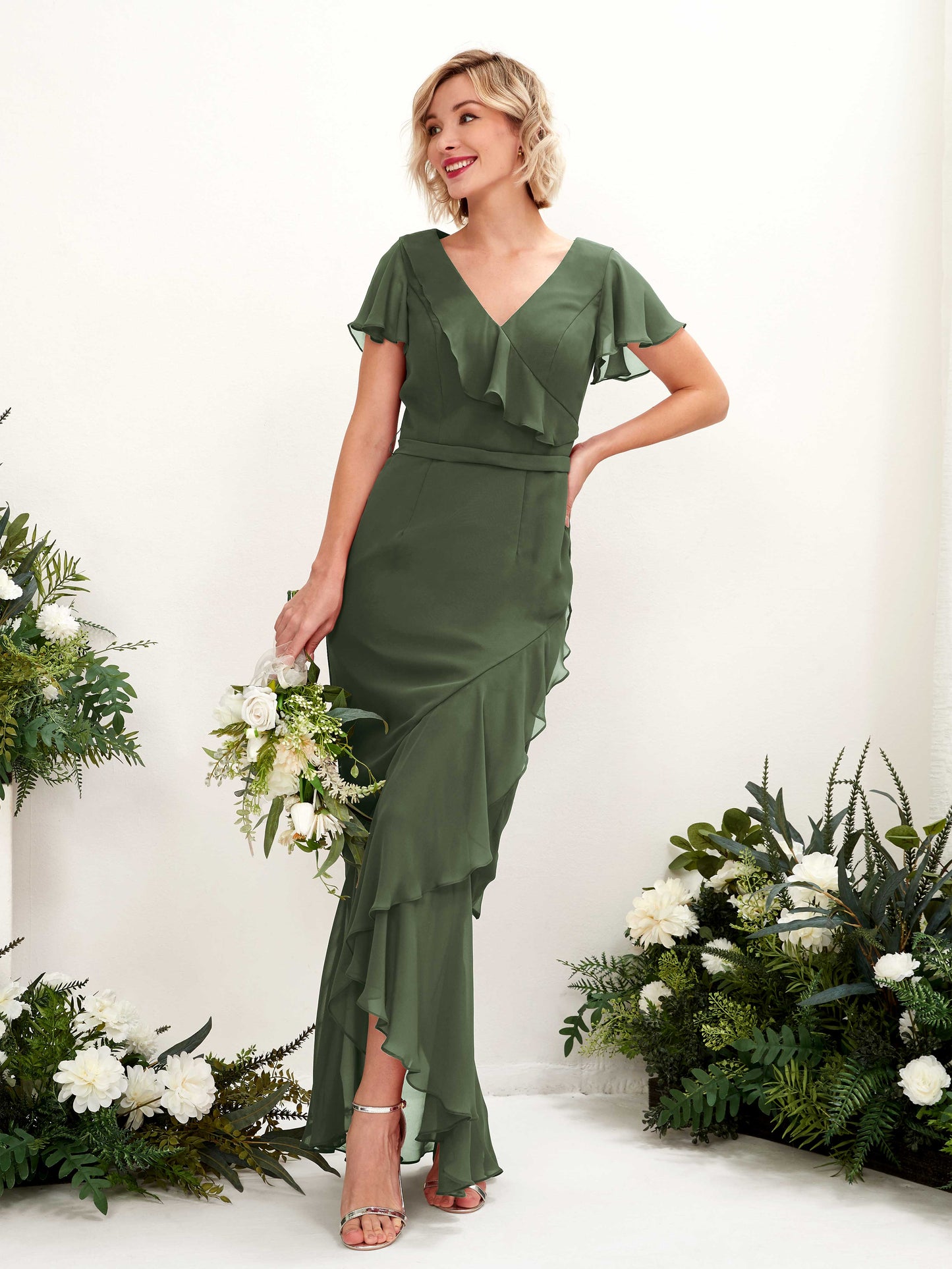 Eartha Martini Olive Maxi Dress