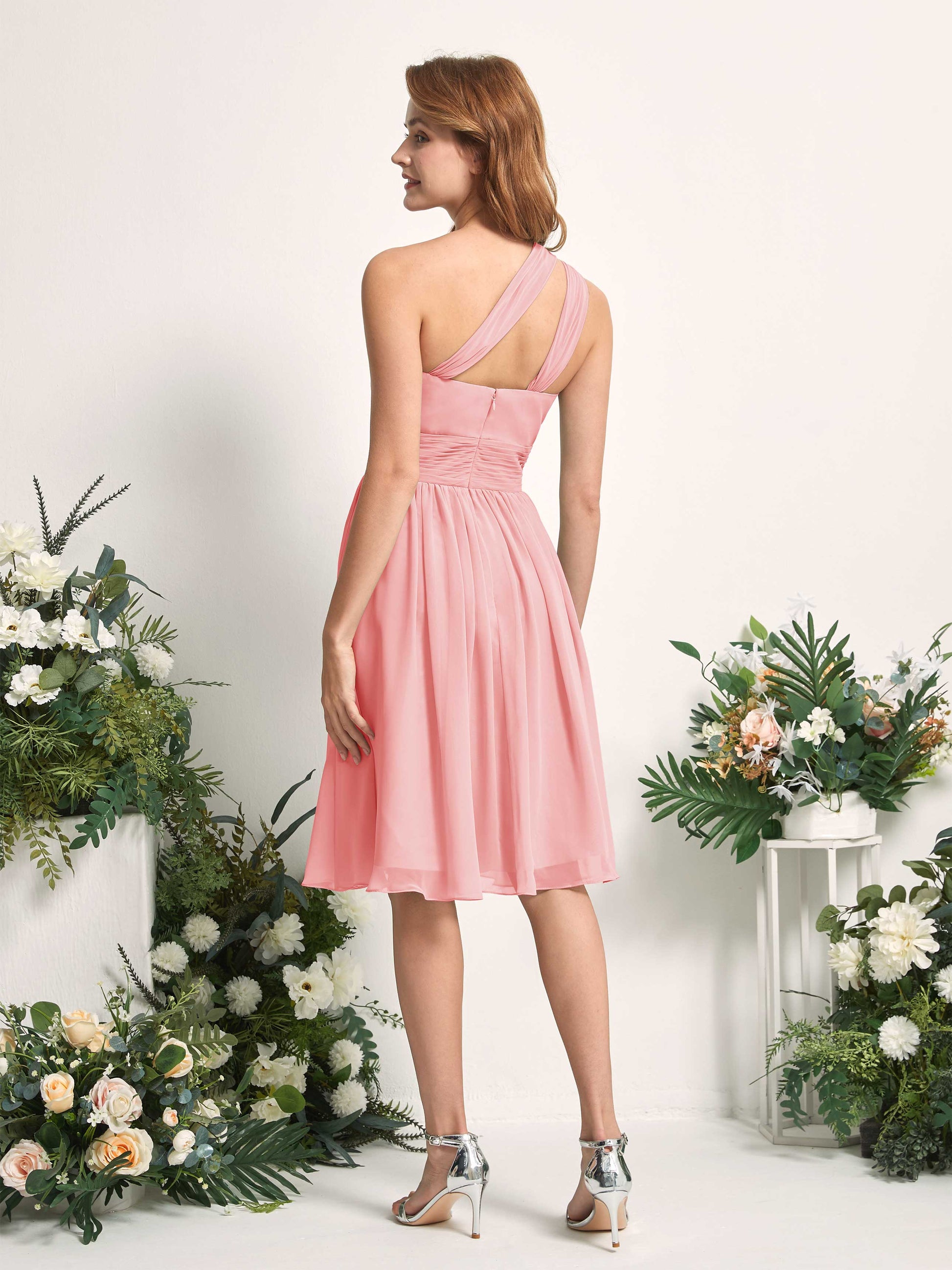 Echo Ballet Pink One Shoulder Midi Dress