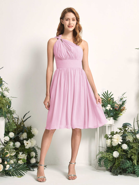 Echo Candy Pink One Shoulder Midi Dress