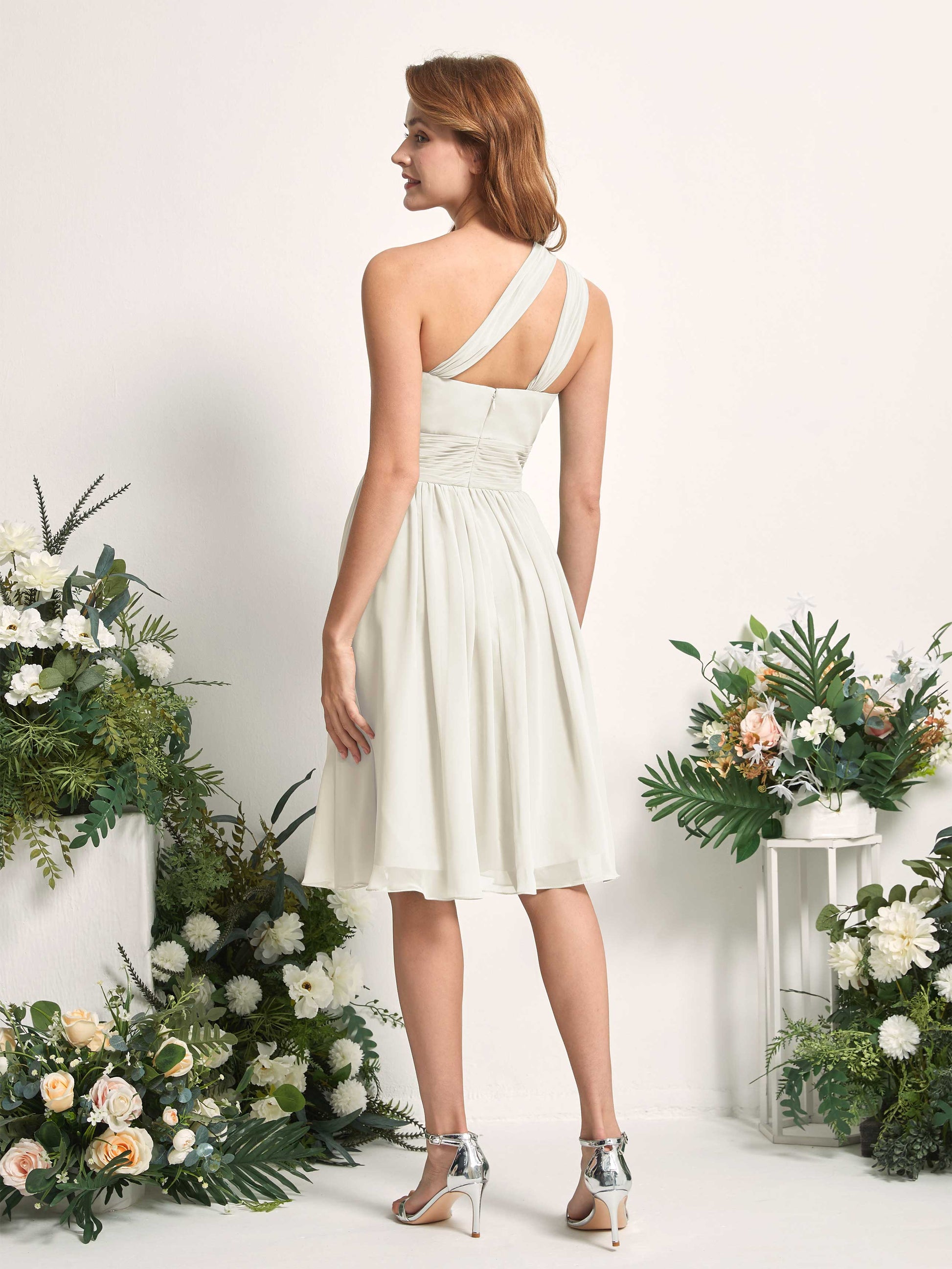 Echo Ivory One Shoulder Midi Dress