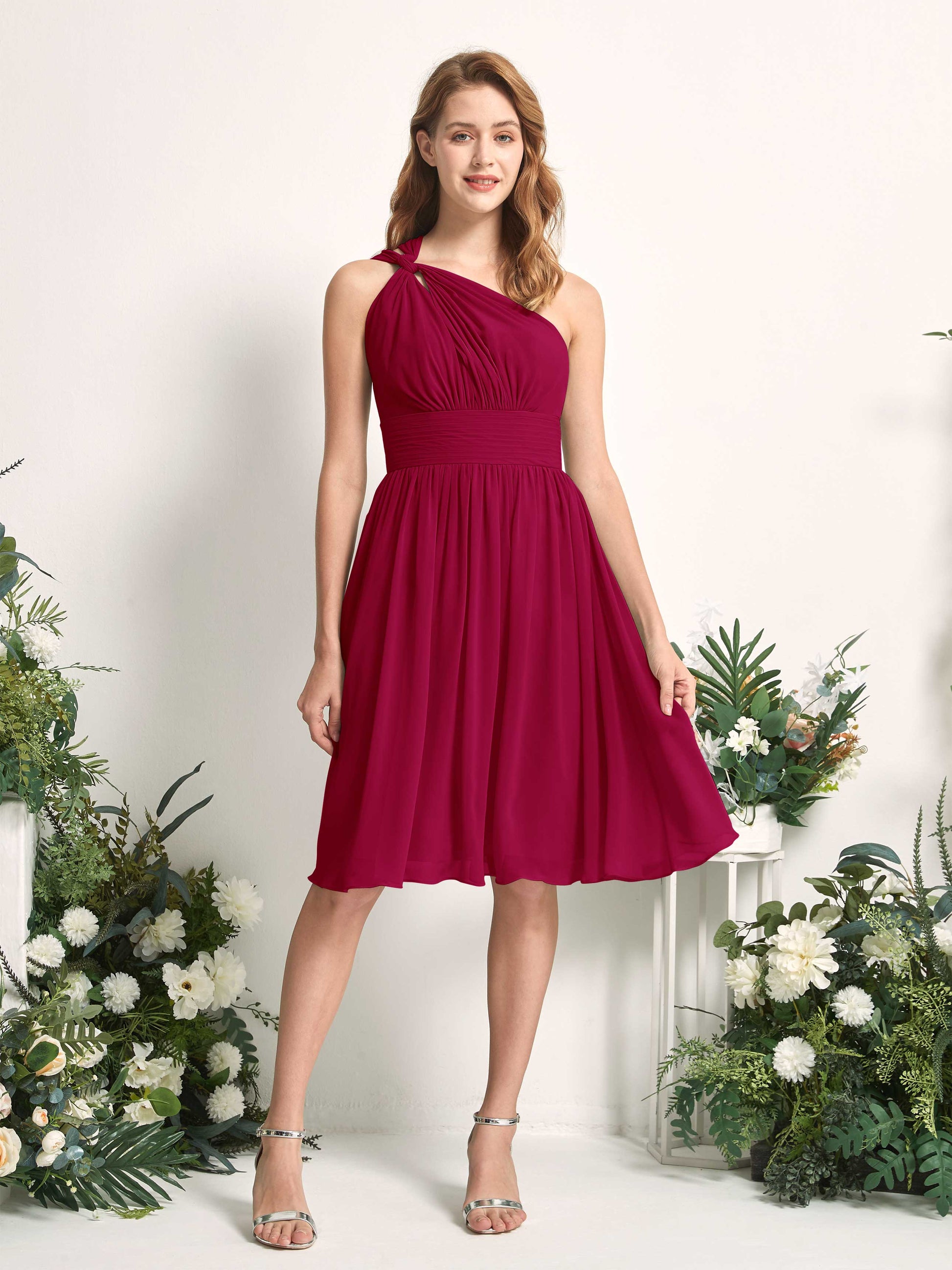 Echo Jester Red One Shoulder Midi Dress