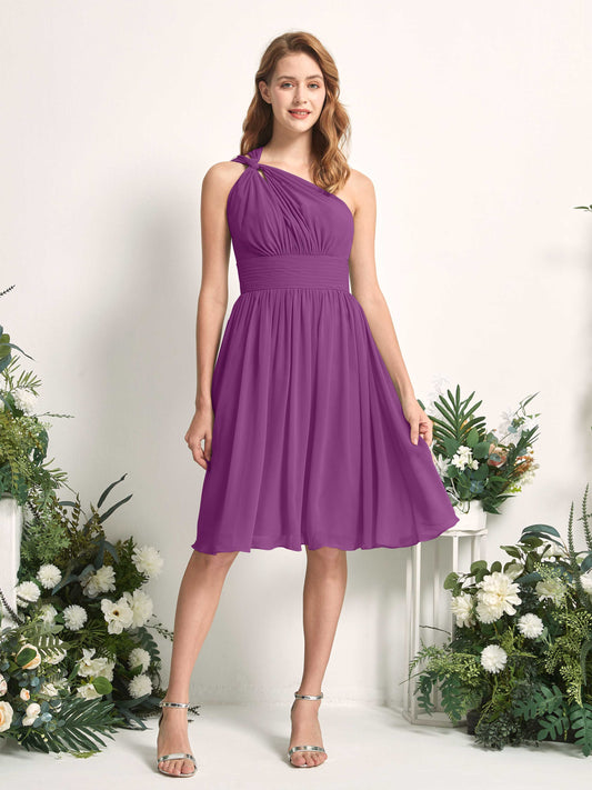 Echo Purple One Shoulder Midi Dress