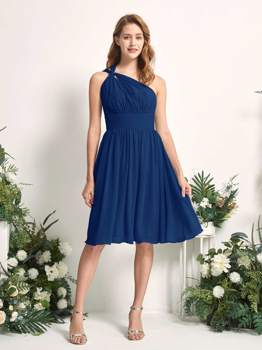 Echo Royal Blue One Shoulder Midi Dress