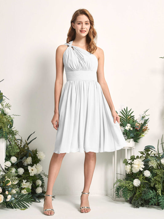 Echo White One Shoulder Midi Dress