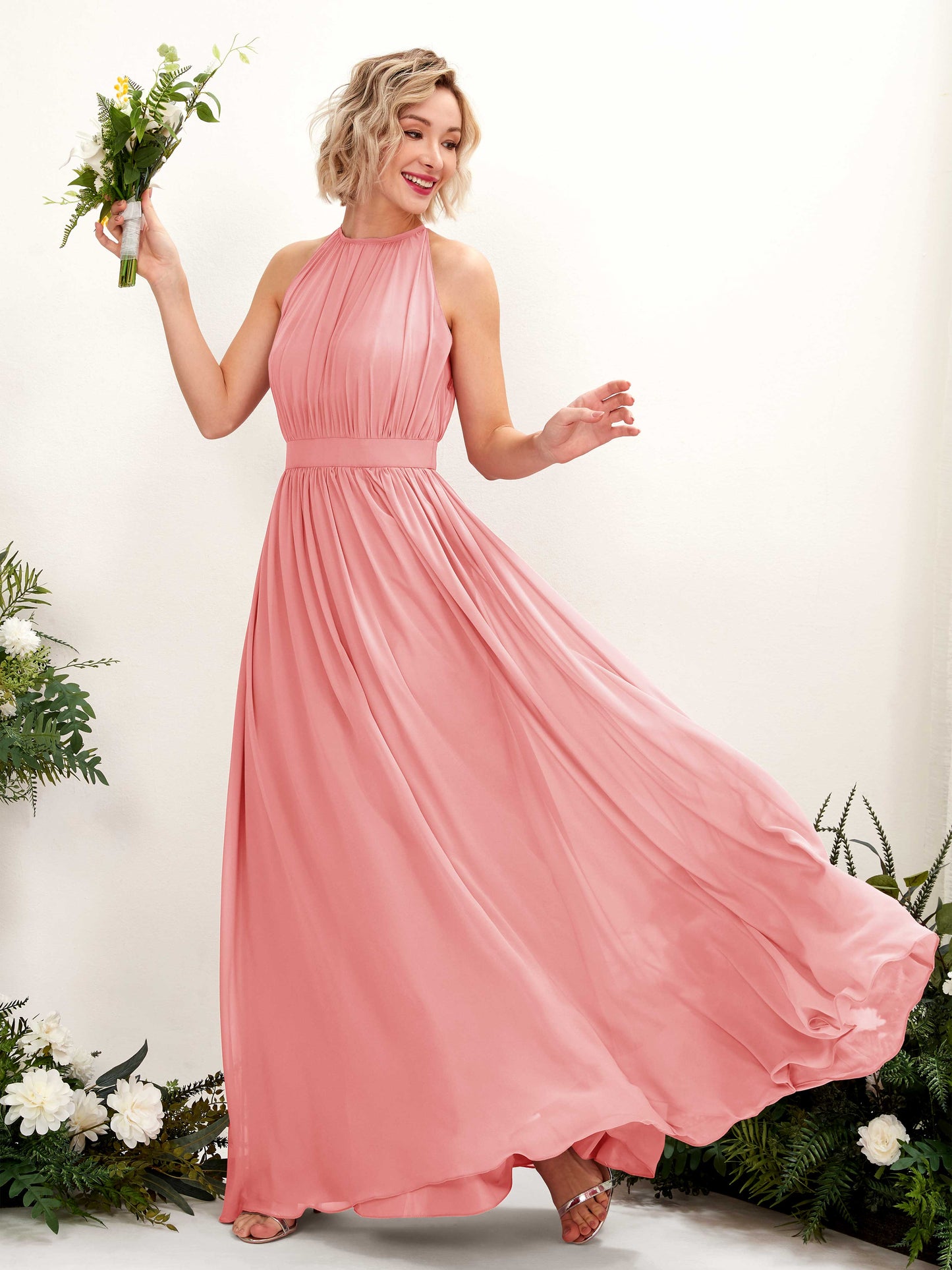 Eden Ballet Pink Halter Maxi Dress