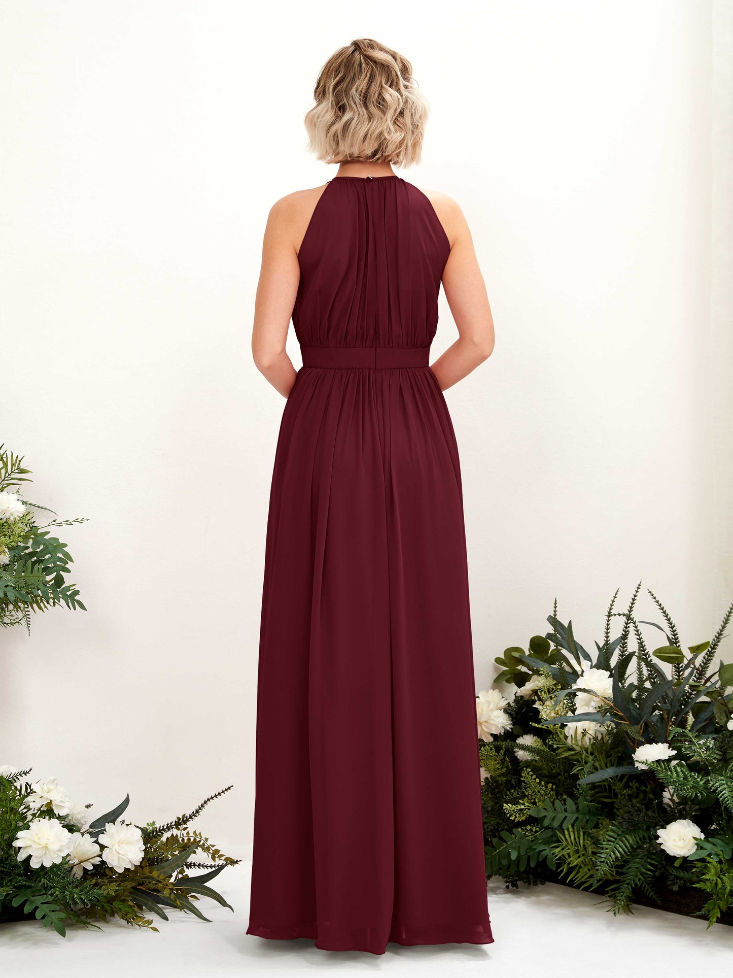 Eden Burgundy Halter Maxi Dress