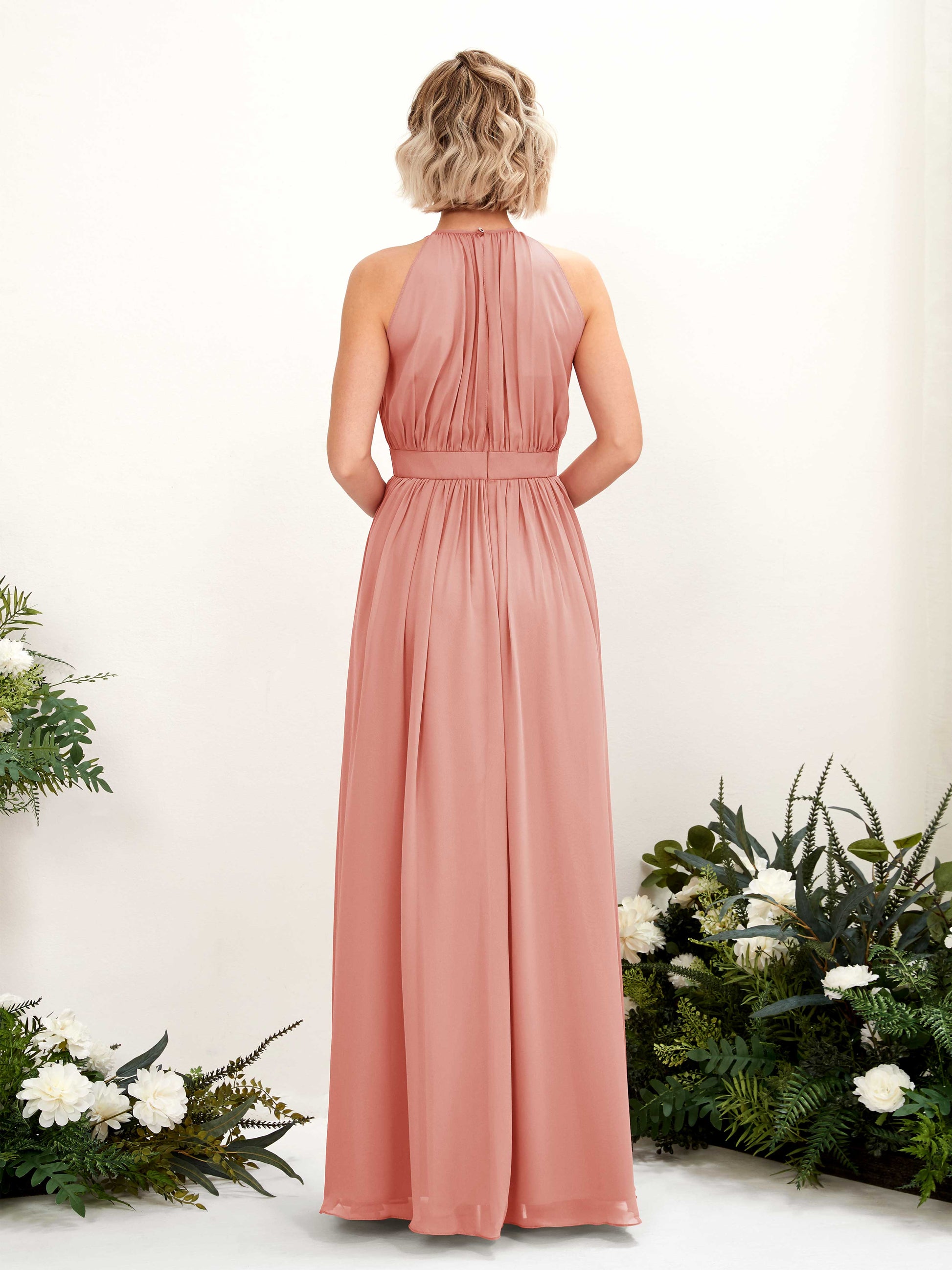 Eden Champagne Rose Halter Maxi Dress