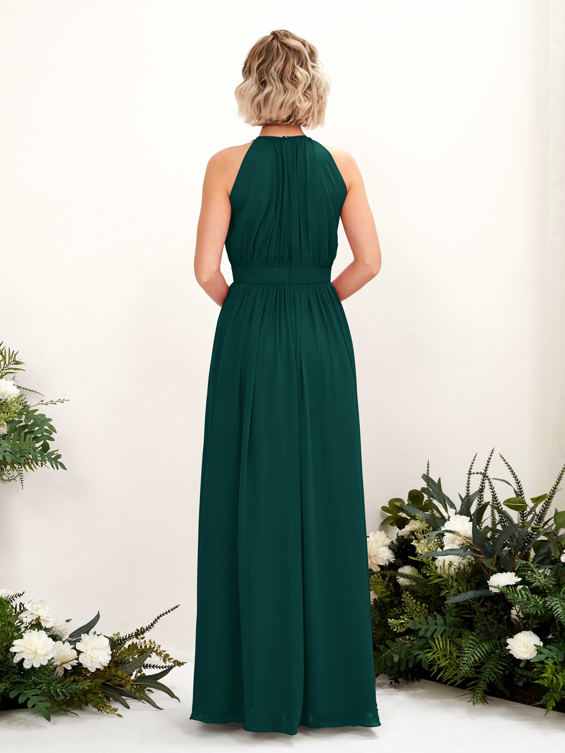 Eden Dark Emerald Halter Maxi Dress