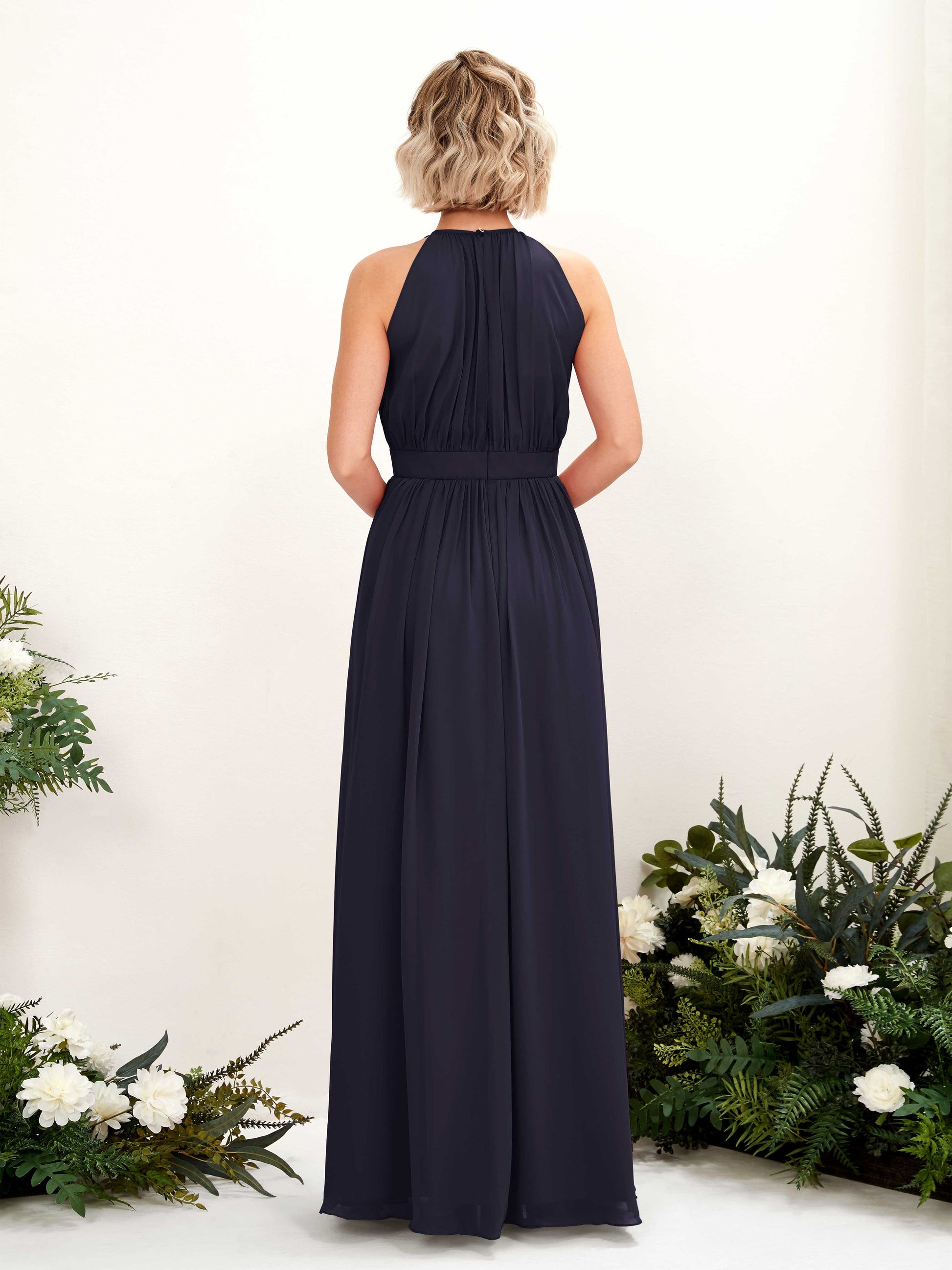 Eden Dark Navy Halter Maxi Dress