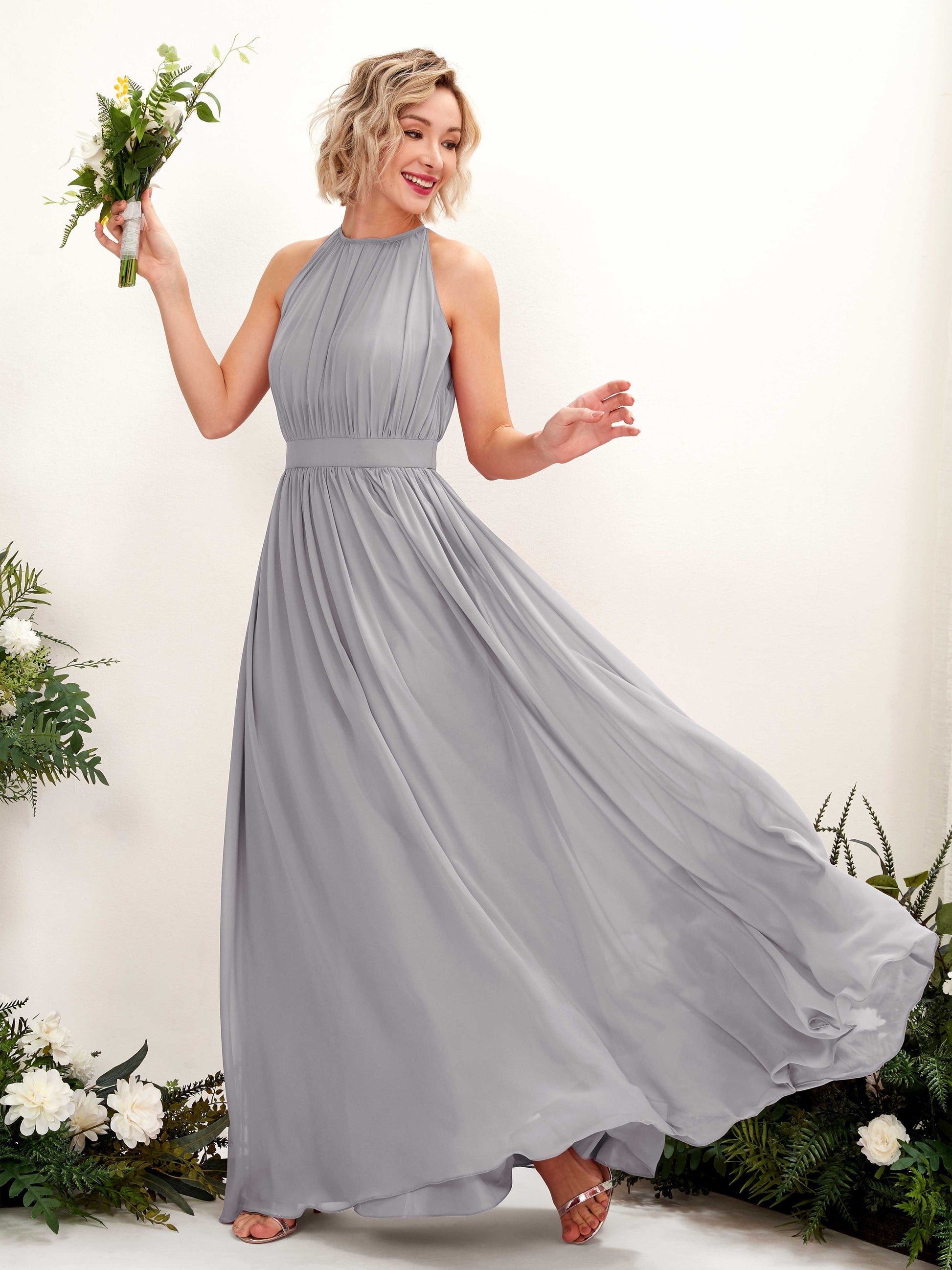 Eden Dove Halter Maxi Dress