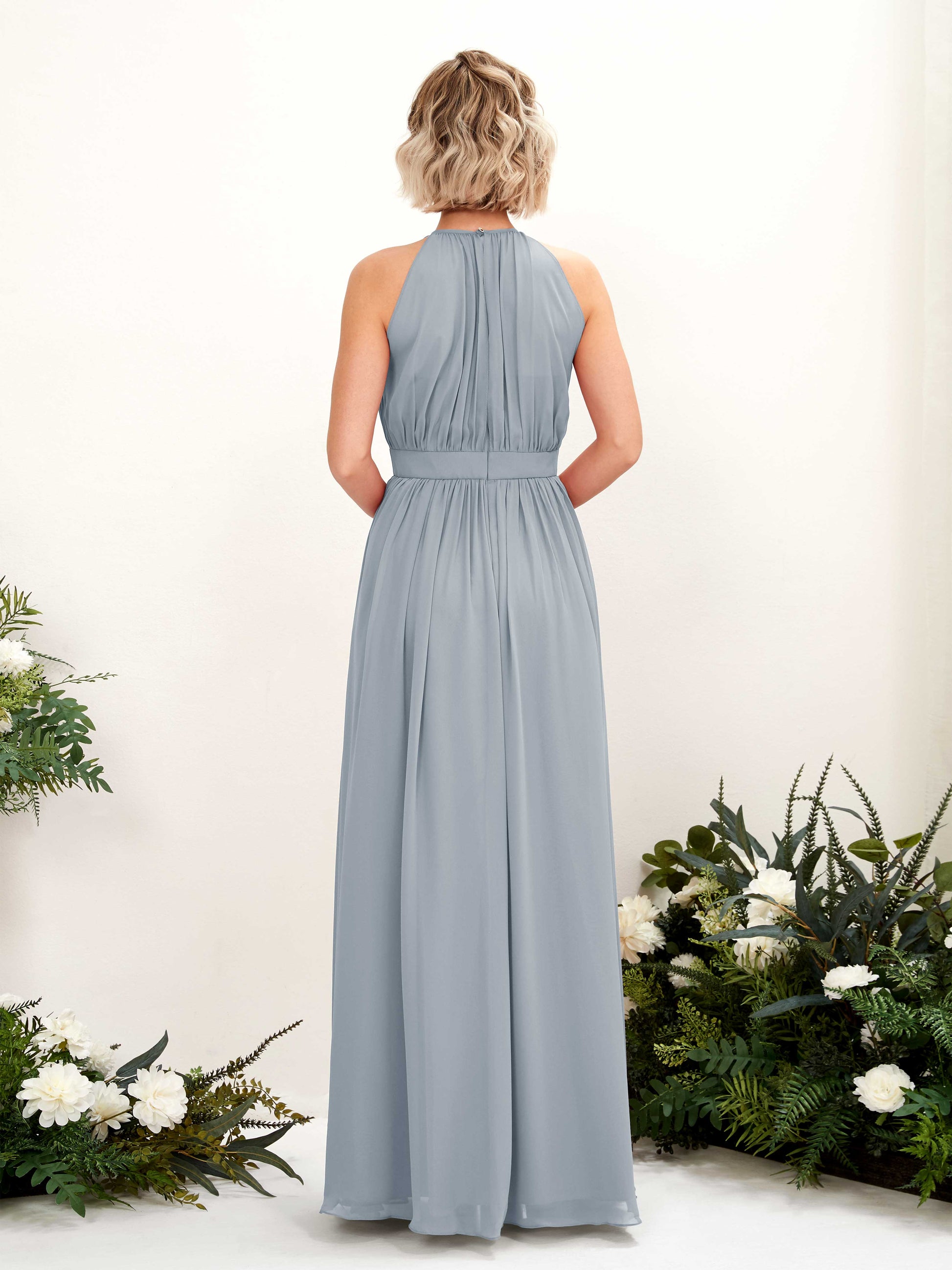 Eden Dusty Blue-Upgrade Halter Maxi Dress