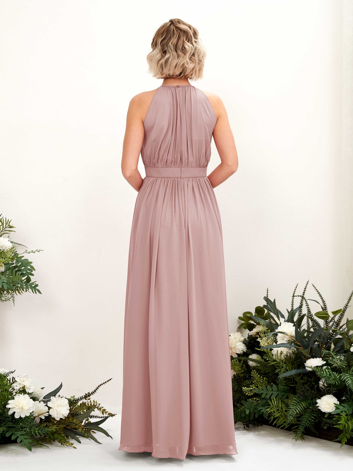 Eden Dusty Rose Halter Maxi Dress