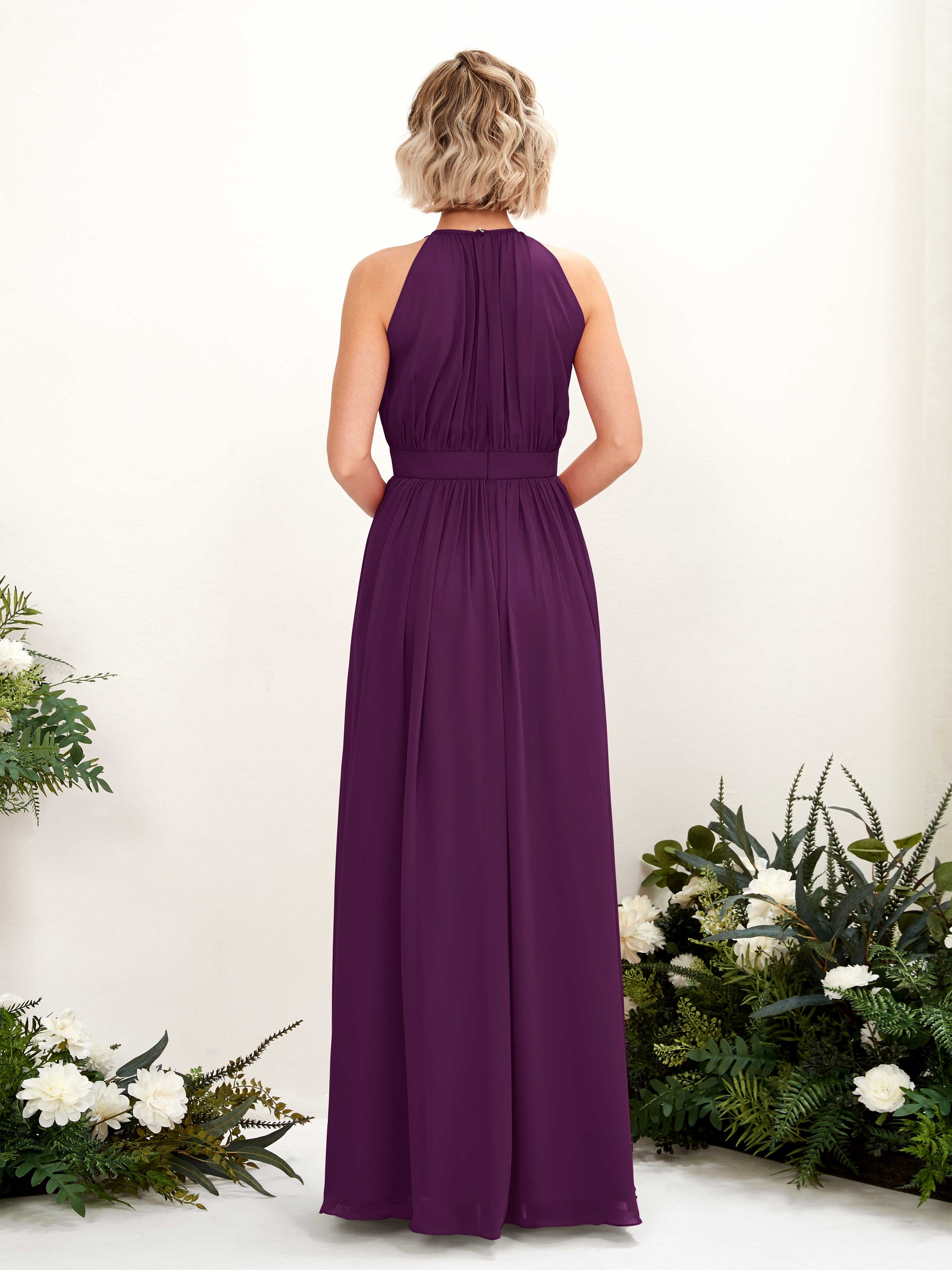 Eden Grape Halter Maxi Dress