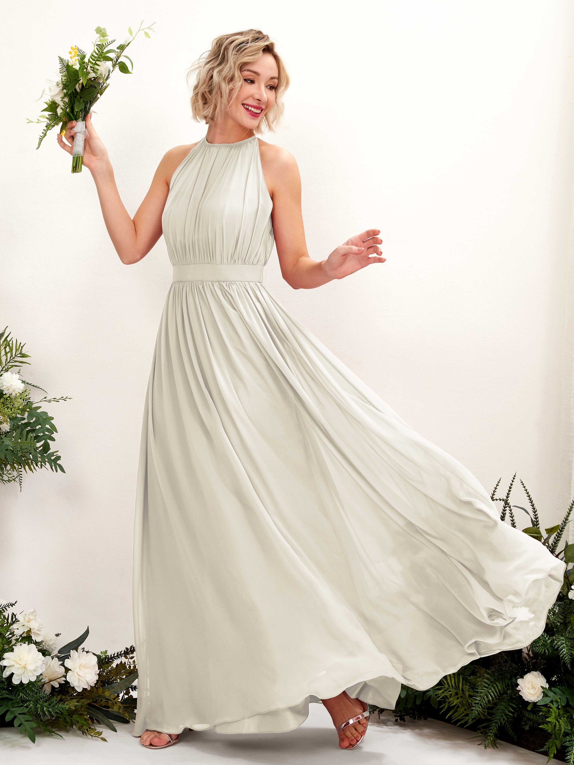 Eden Ivory Halter Maxi Dress