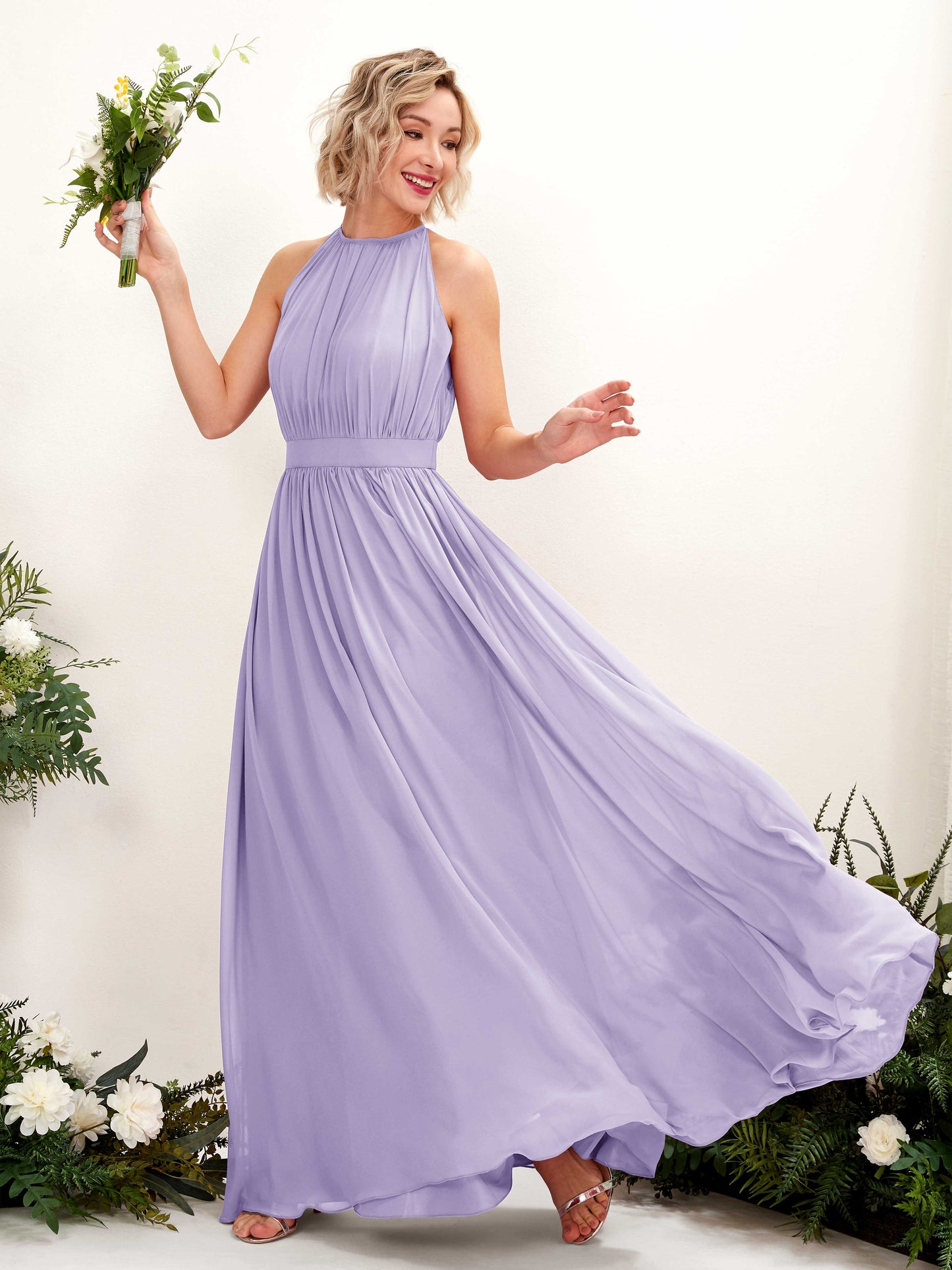 Eden Lilac Halter Maxi Dress