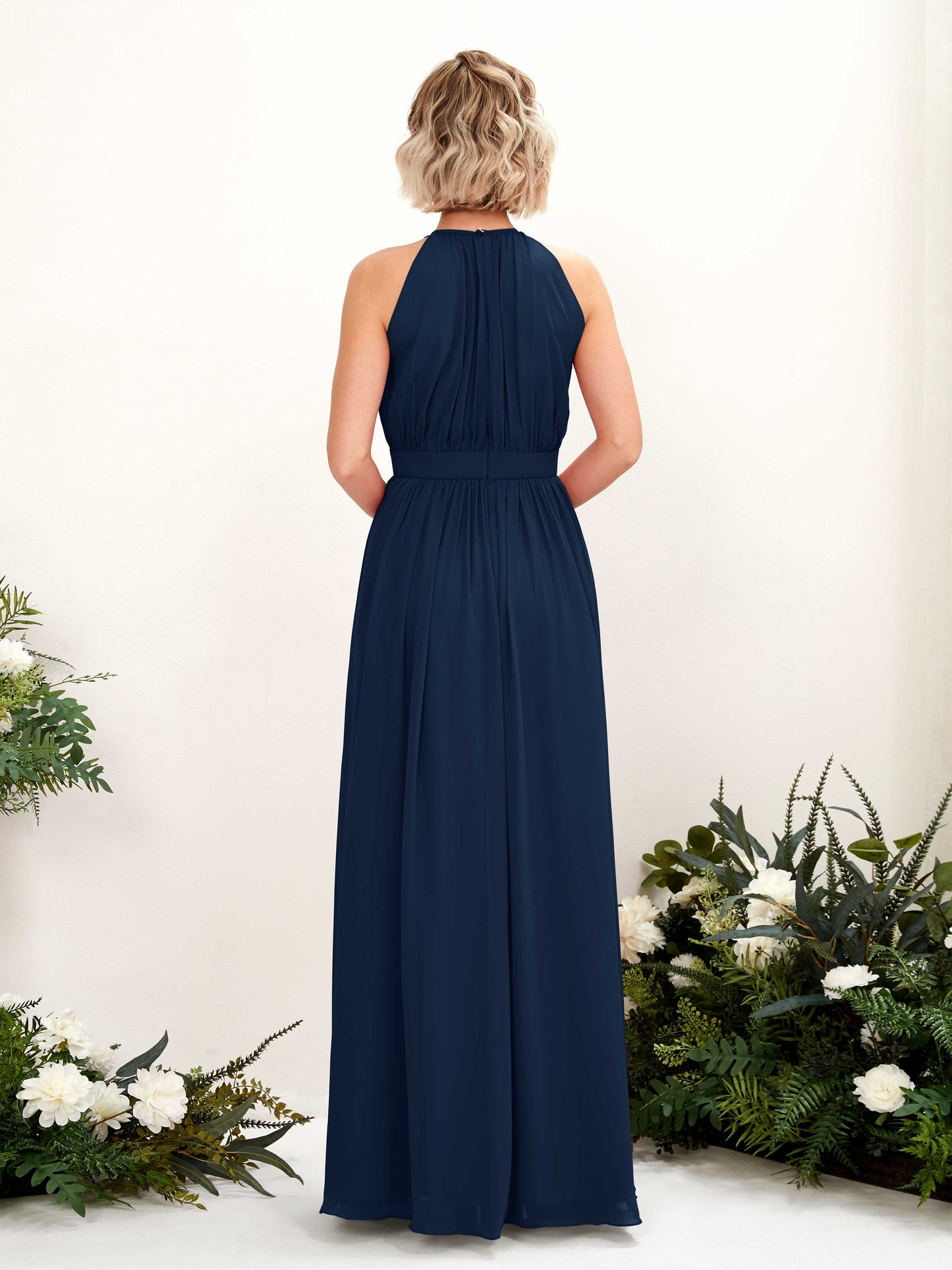 Eden Navy Halter Maxi Dress