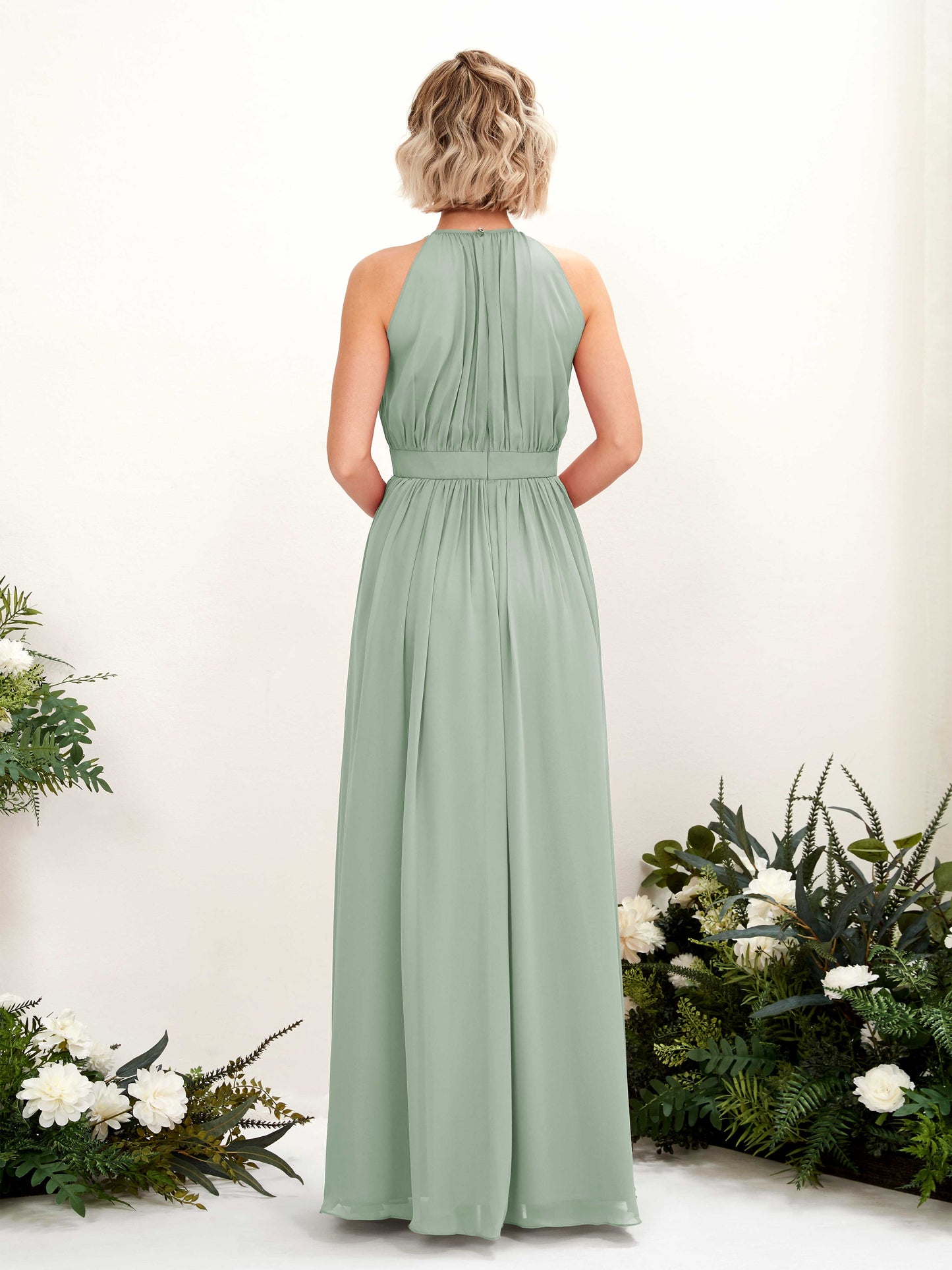 Eden Sage Green Halter Maxi Dress