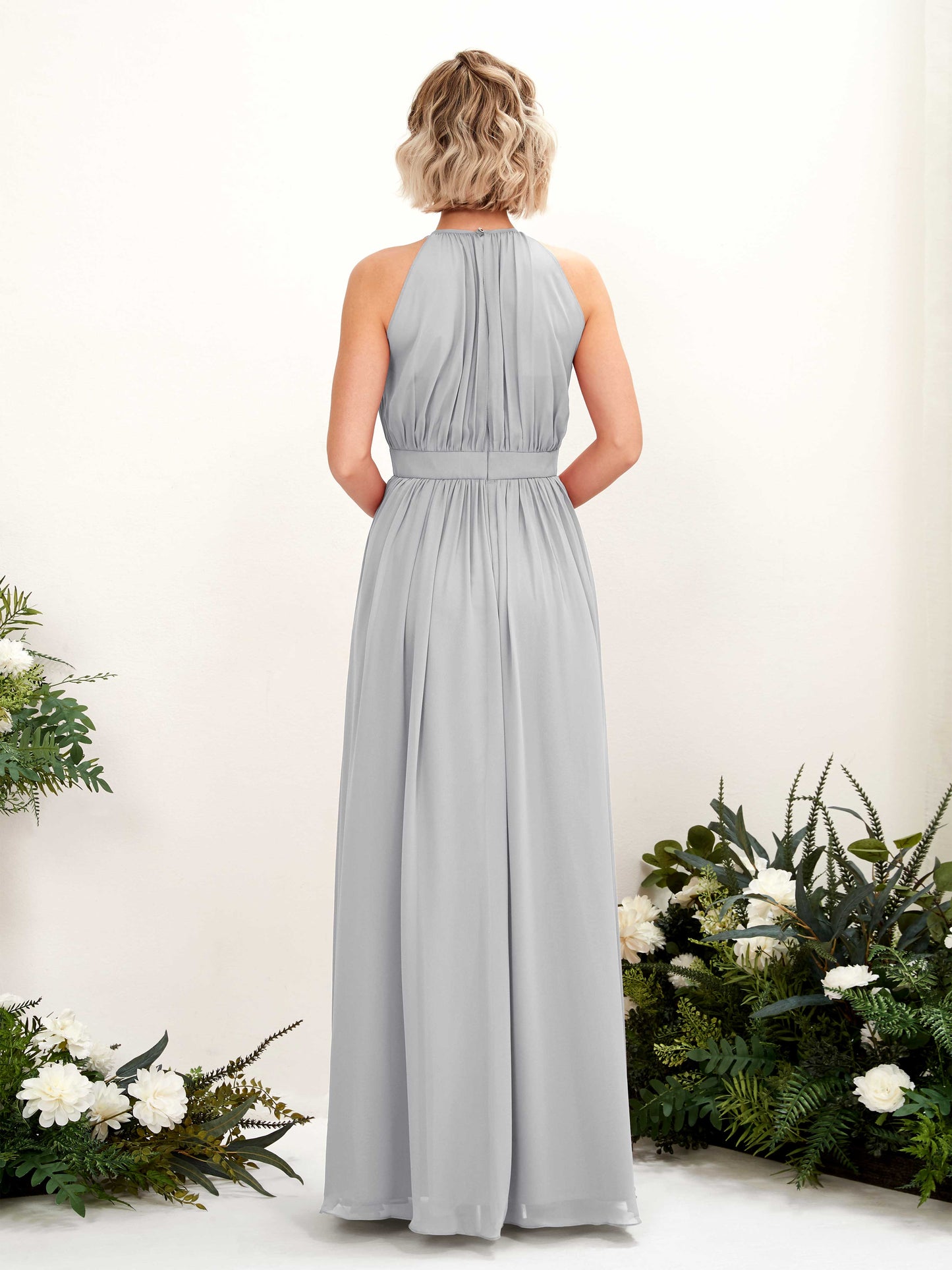 Eden Silver Halter Maxi Dress