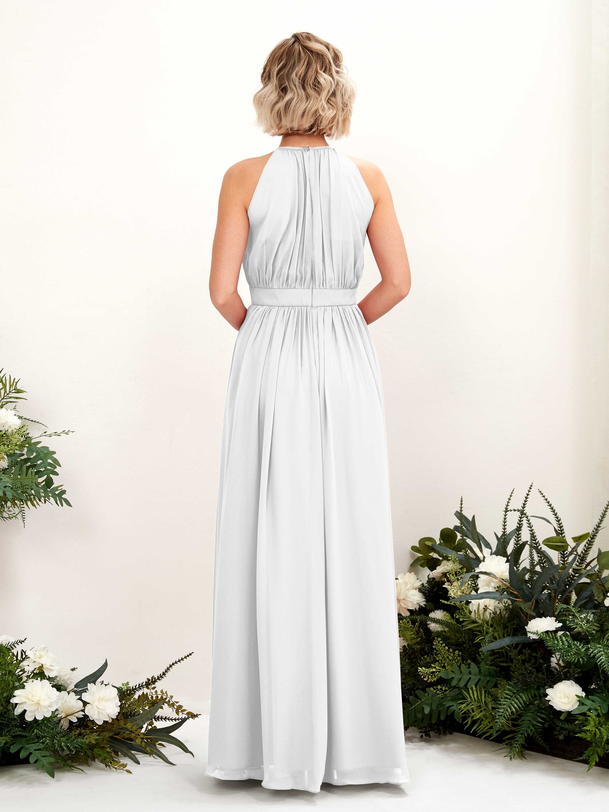 Eden White Halter Maxi Dress