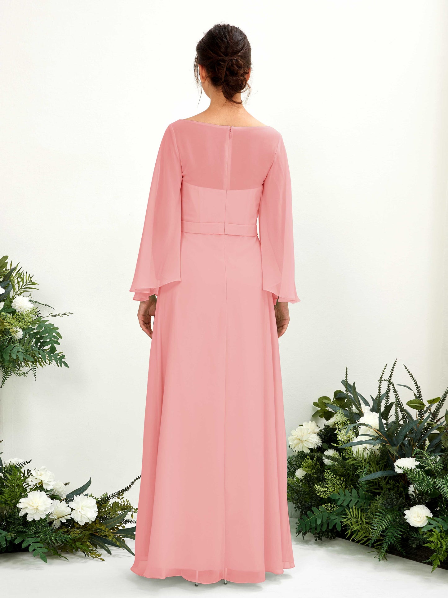 Elie Ballet Pink Long Sleeve Maxi Dress