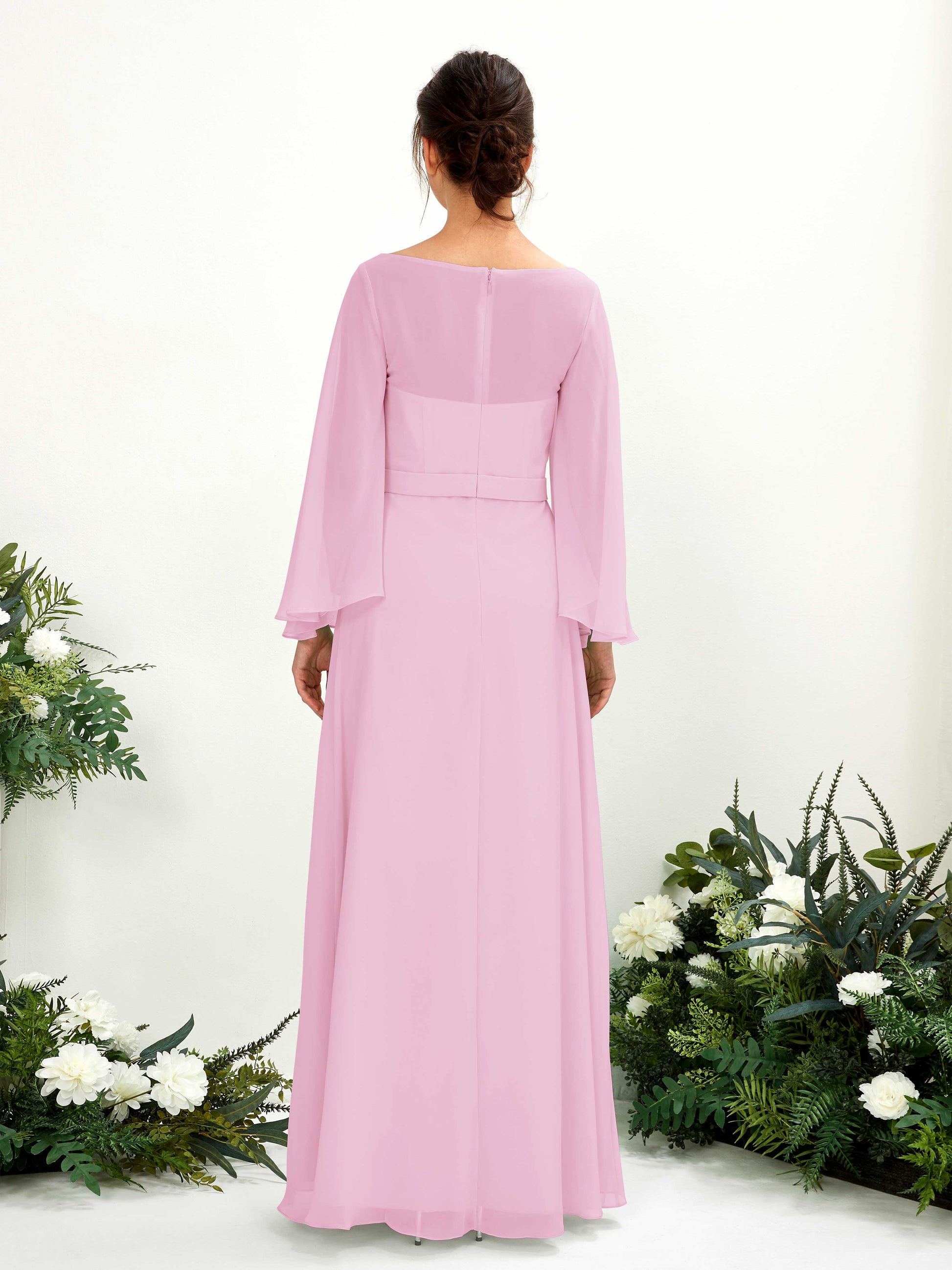 Elie Candy Pink Long Sleeve Maxi Dress