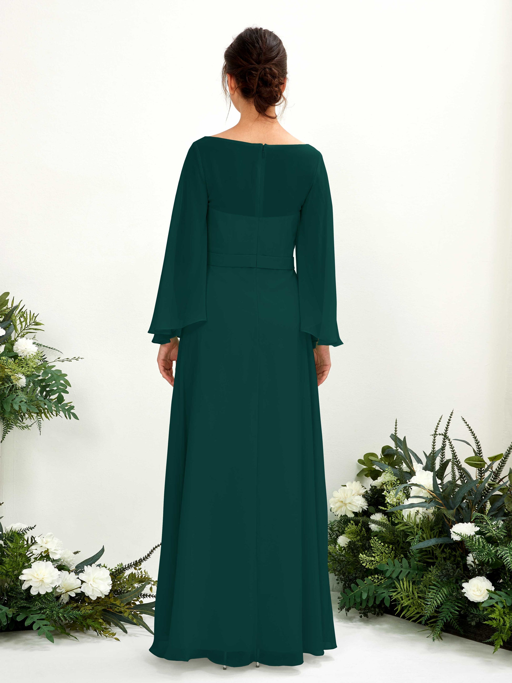 Elie Dark Emerald Long Sleeve Maxi Dress