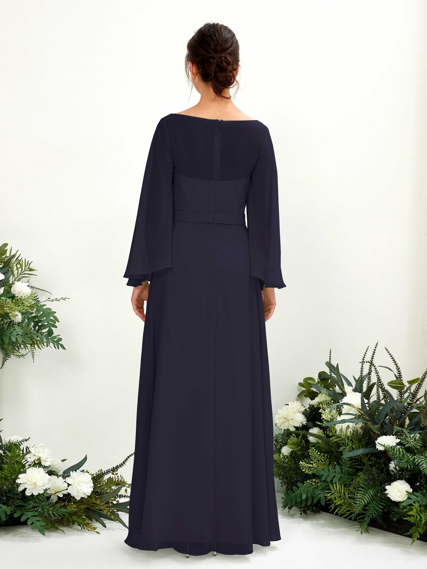 Elie Dark Navy Long Sleeve Maxi Dress