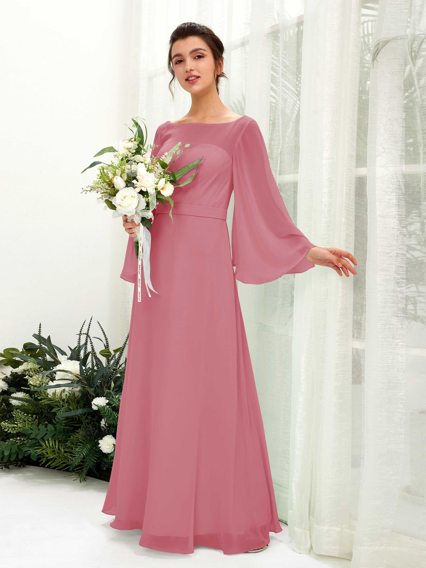 Elie Desert Rose Long Sleeve Maxi Dress