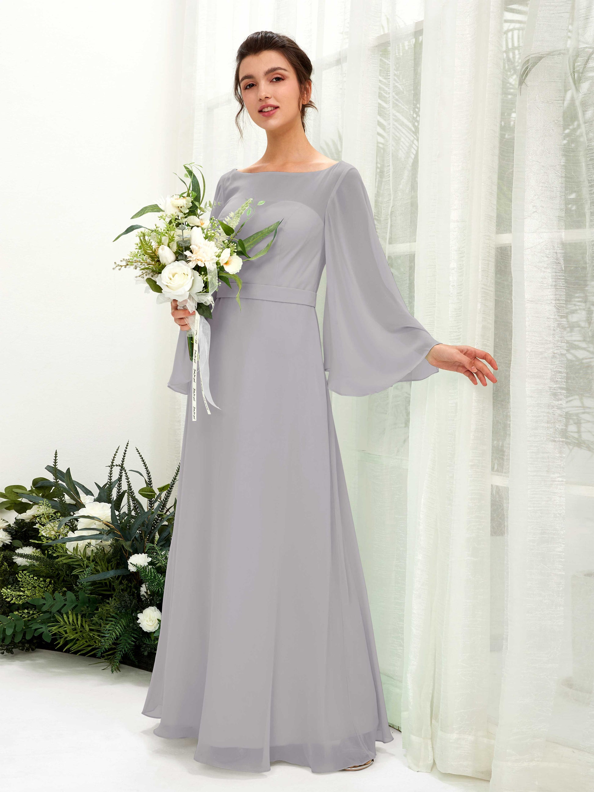 Elie Dove Long Sleeve Maxi Dress