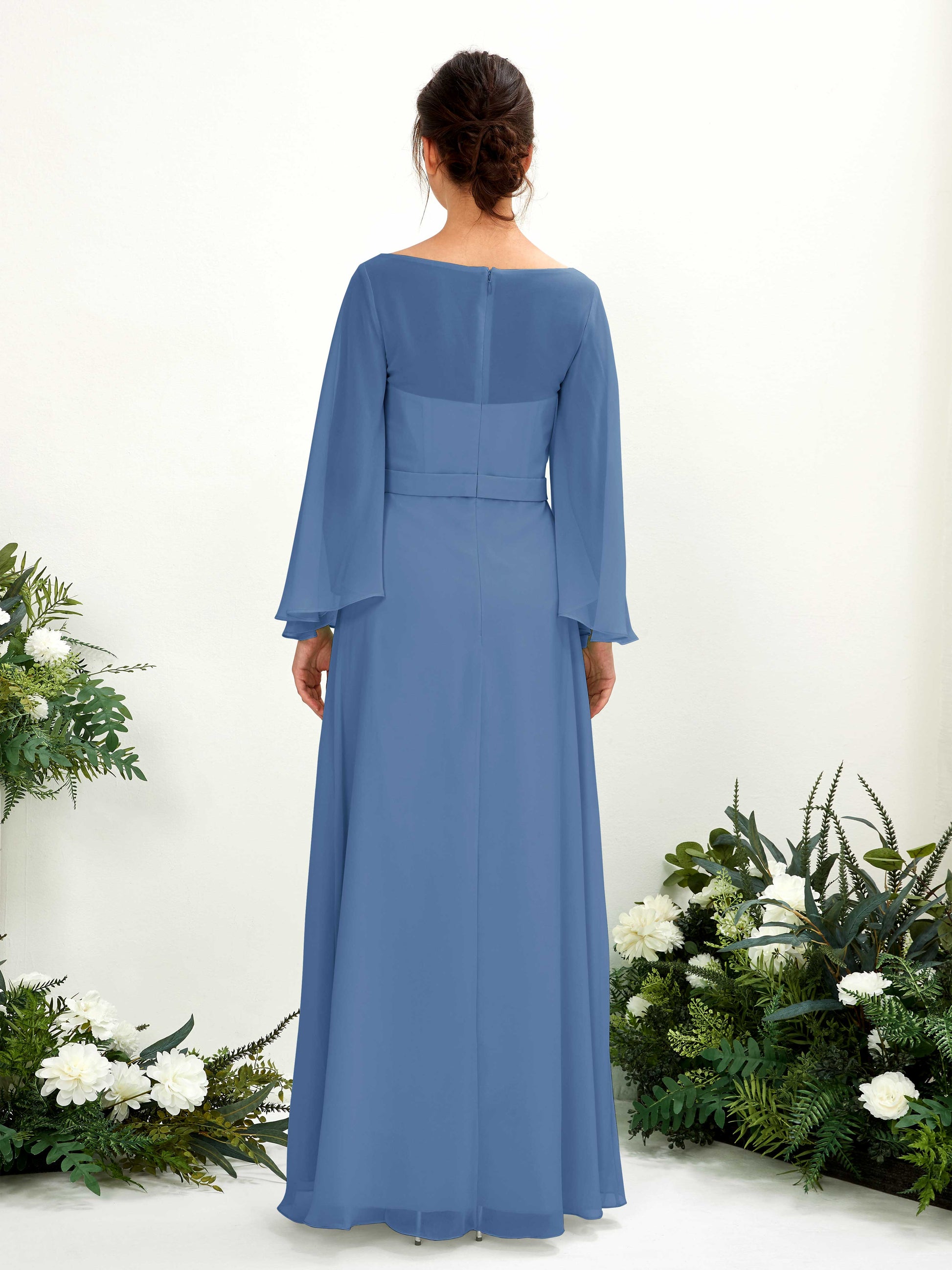 Elie Dusty Blue Long Sleeve Maxi Dress