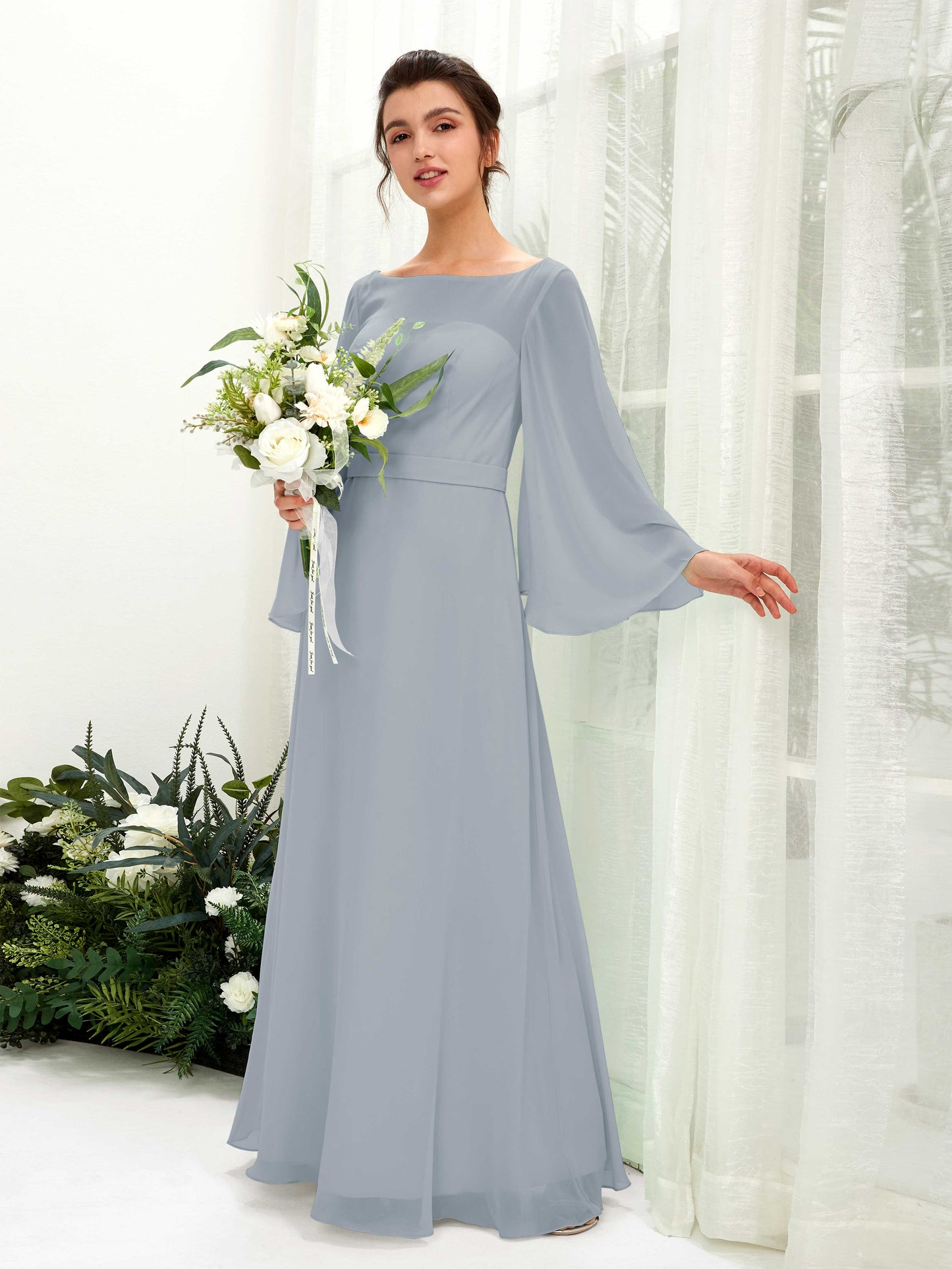 Elie Dusty Blue-Upgrade Long Sleeve Maxi Dress