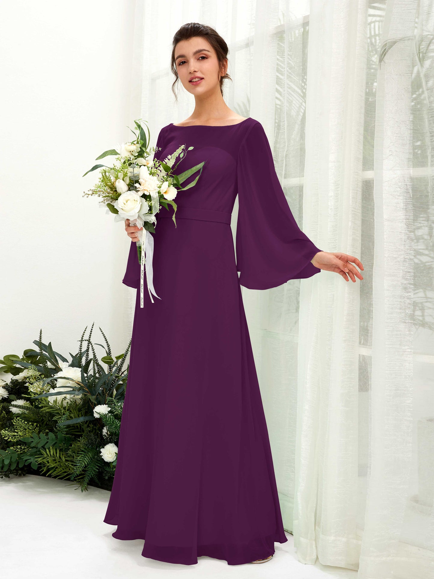 Elie Grape Long Sleeve Maxi Dress