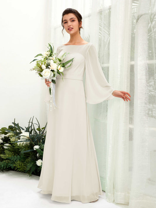 Elie Ivory Long Sleeve Maxi Dress