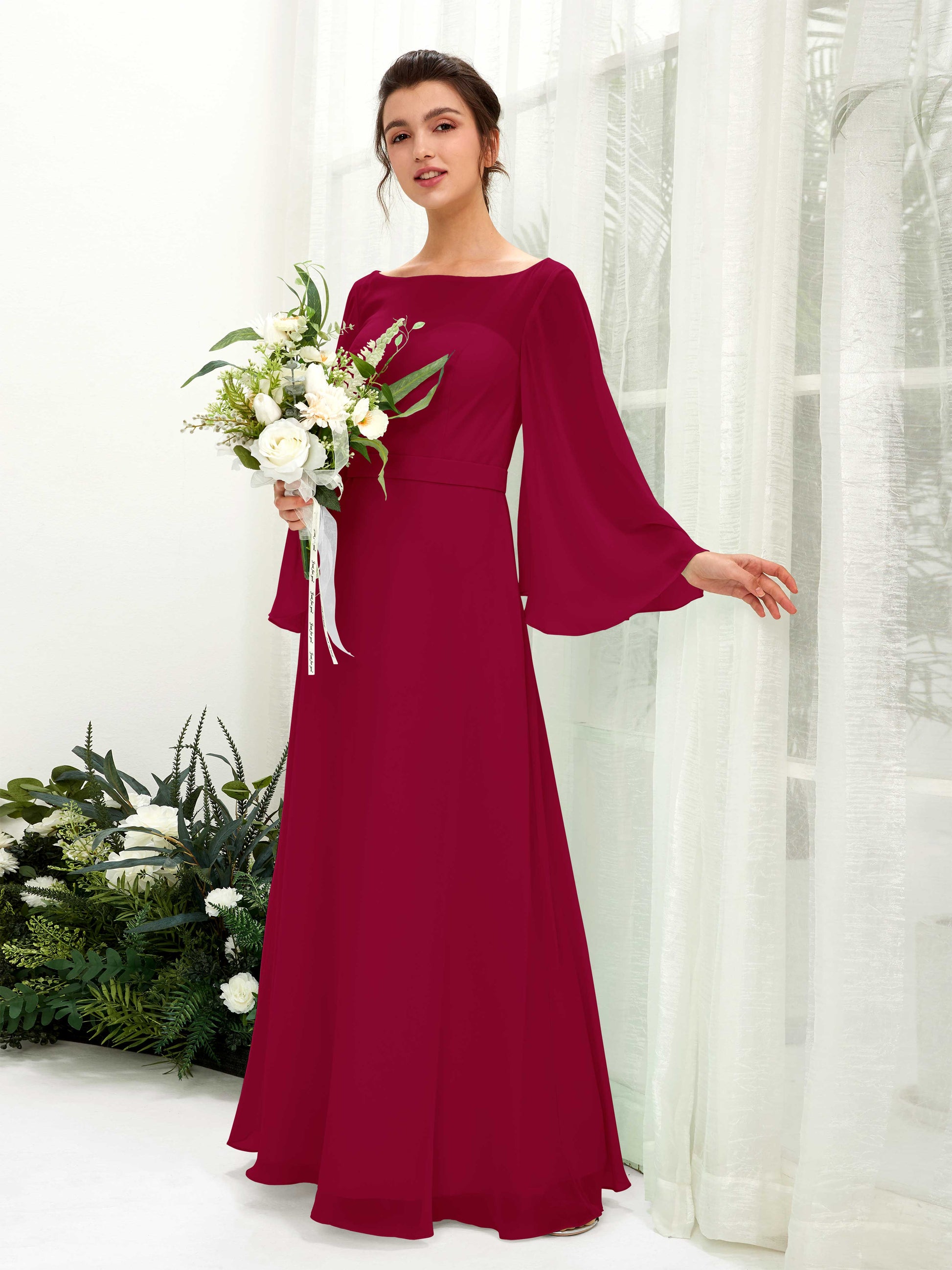 Elie Jester Red Long Sleeve Maxi Dress