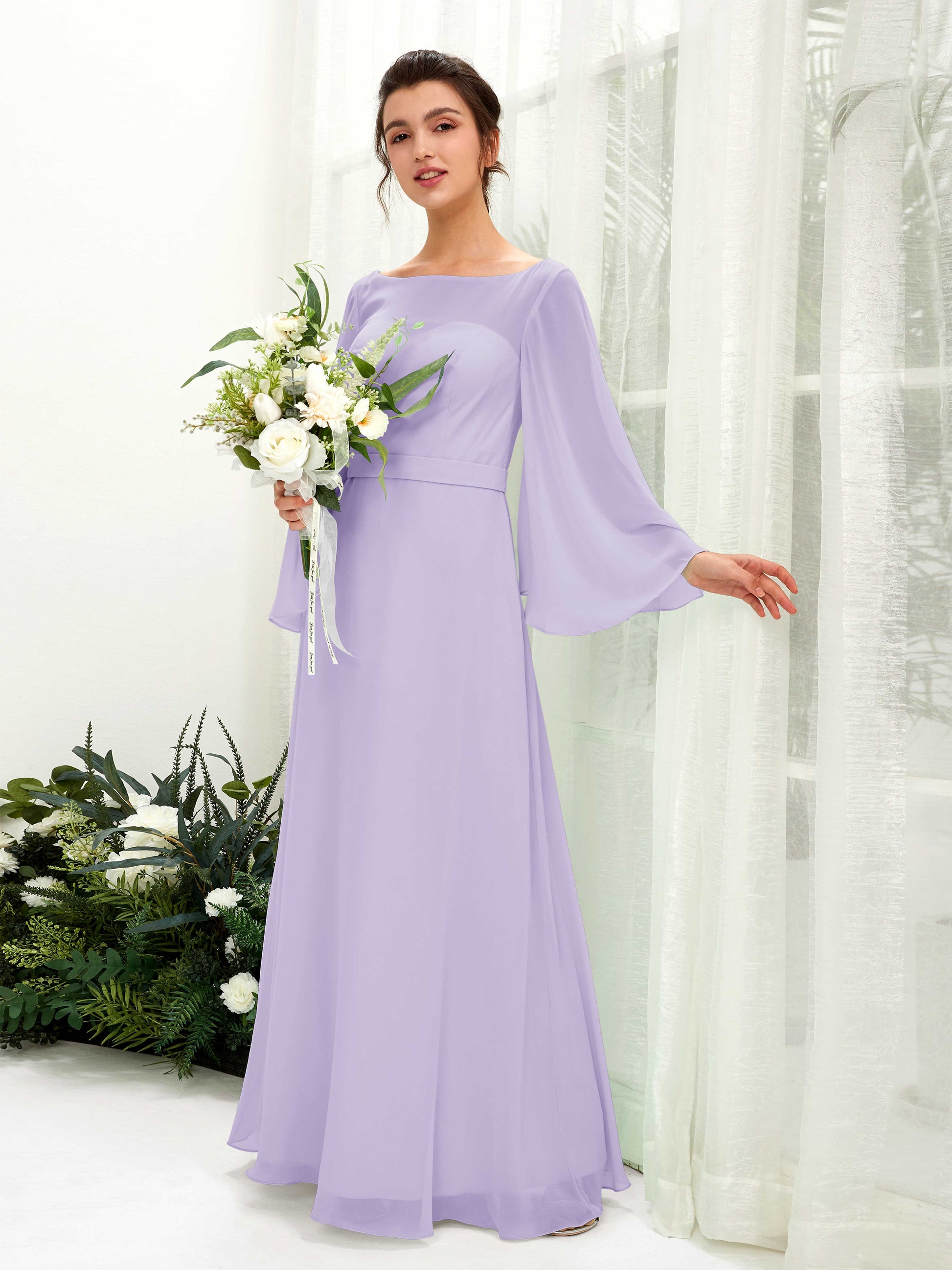 Elie Lilac Long Sleeve Maxi Dress