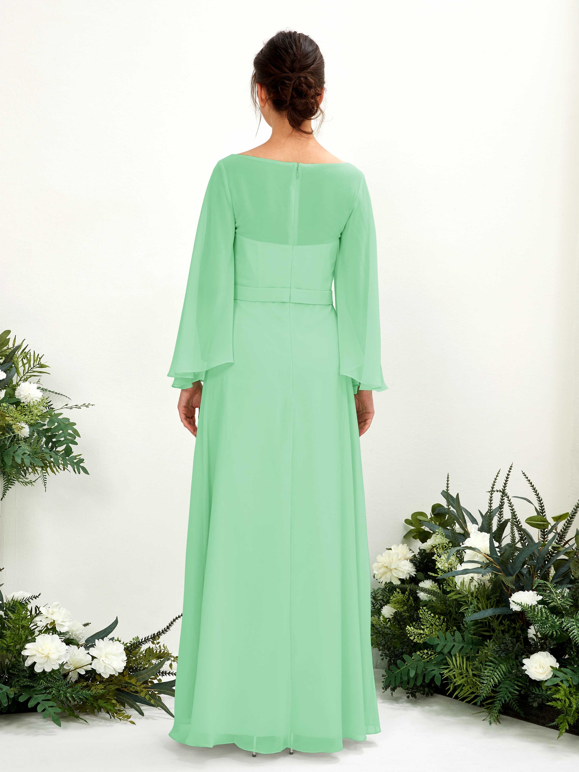 Elie Mint Green Long Sleeve Maxi Dress