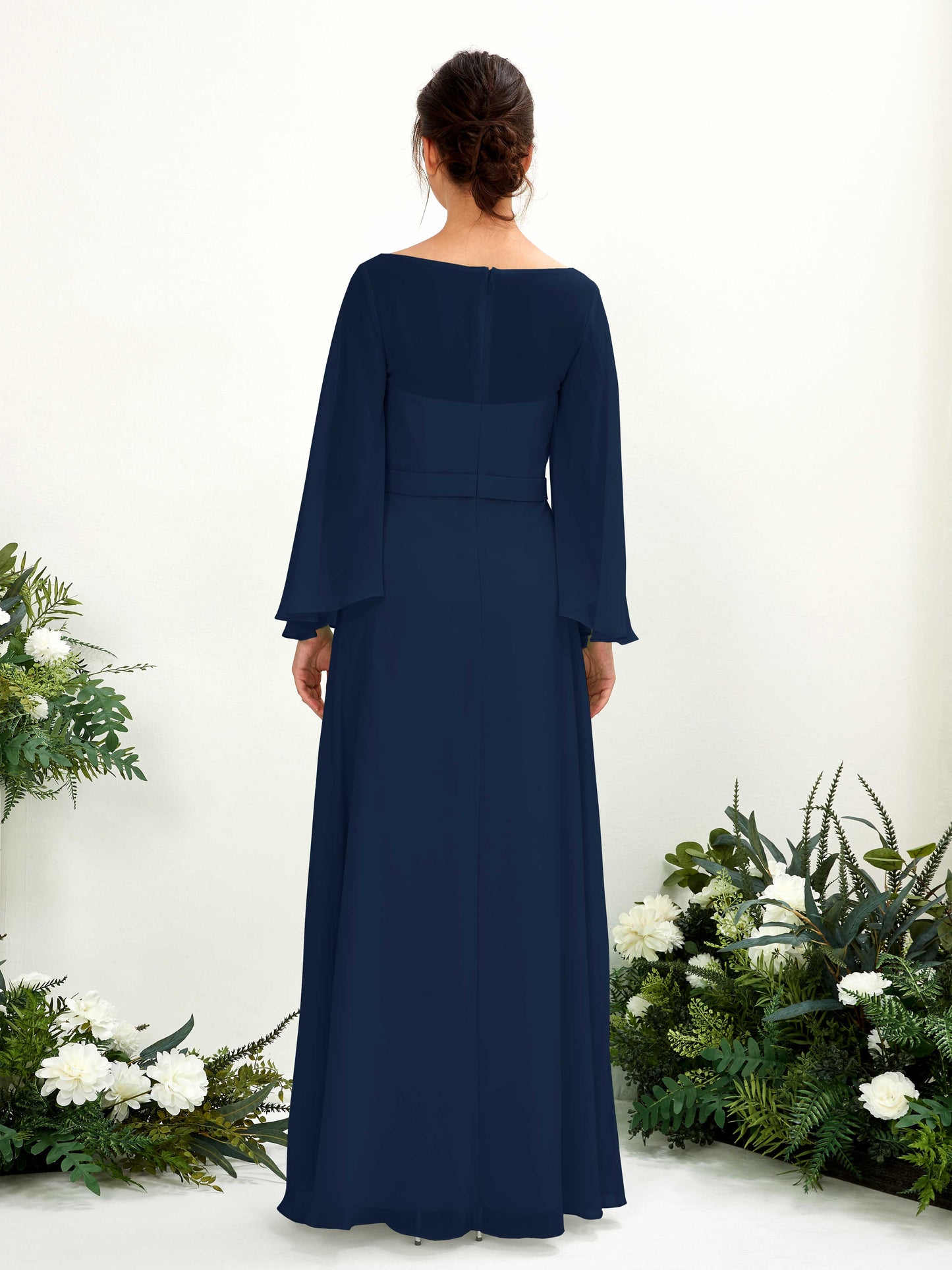 Elie Navy Long Sleeve Maxi Dress