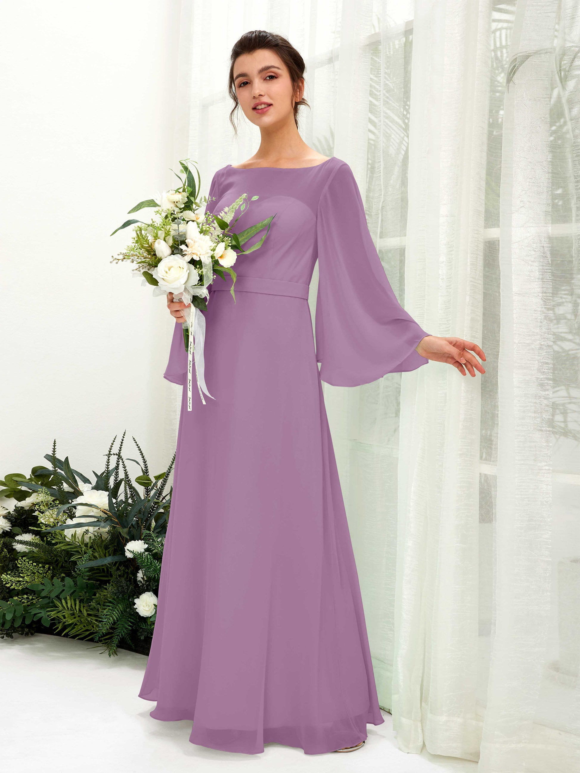 Elie Orchid Mist Long Sleeve Maxi Dress