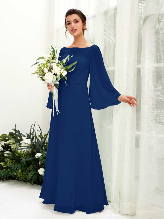 Elie Royal Blue Long Sleeve Maxi Dress