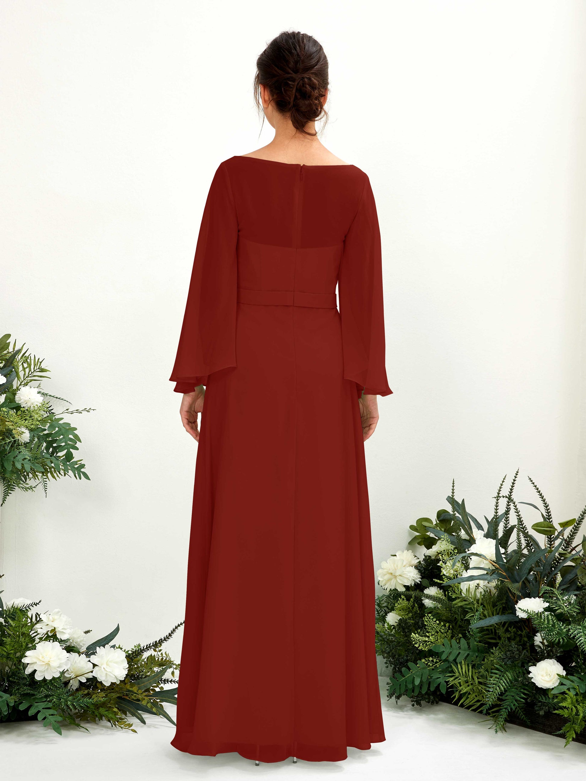 Elie Rust Long Sleeve Maxi Dress