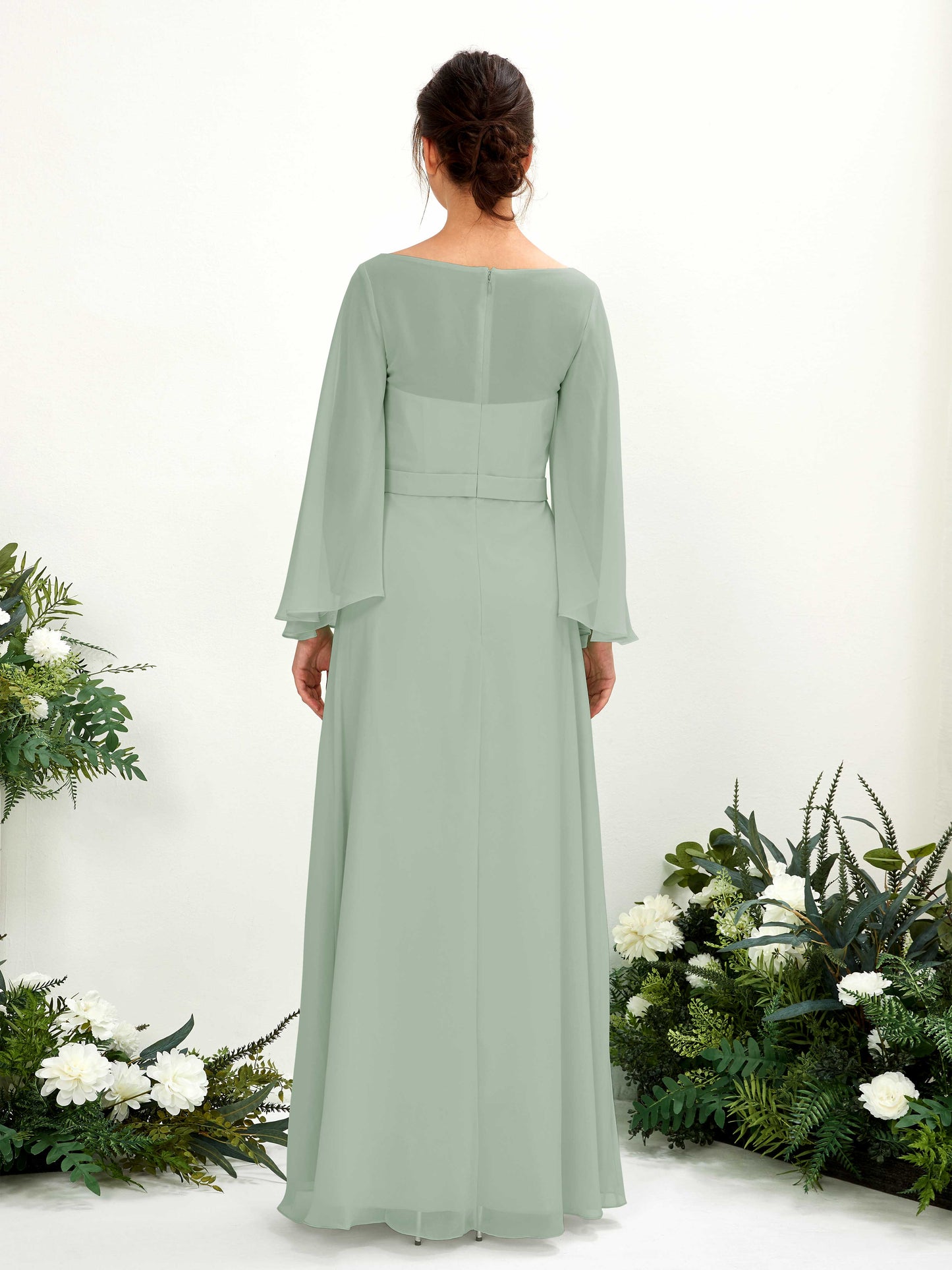 Elie Sage Green Long Sleeve Maxi Dress