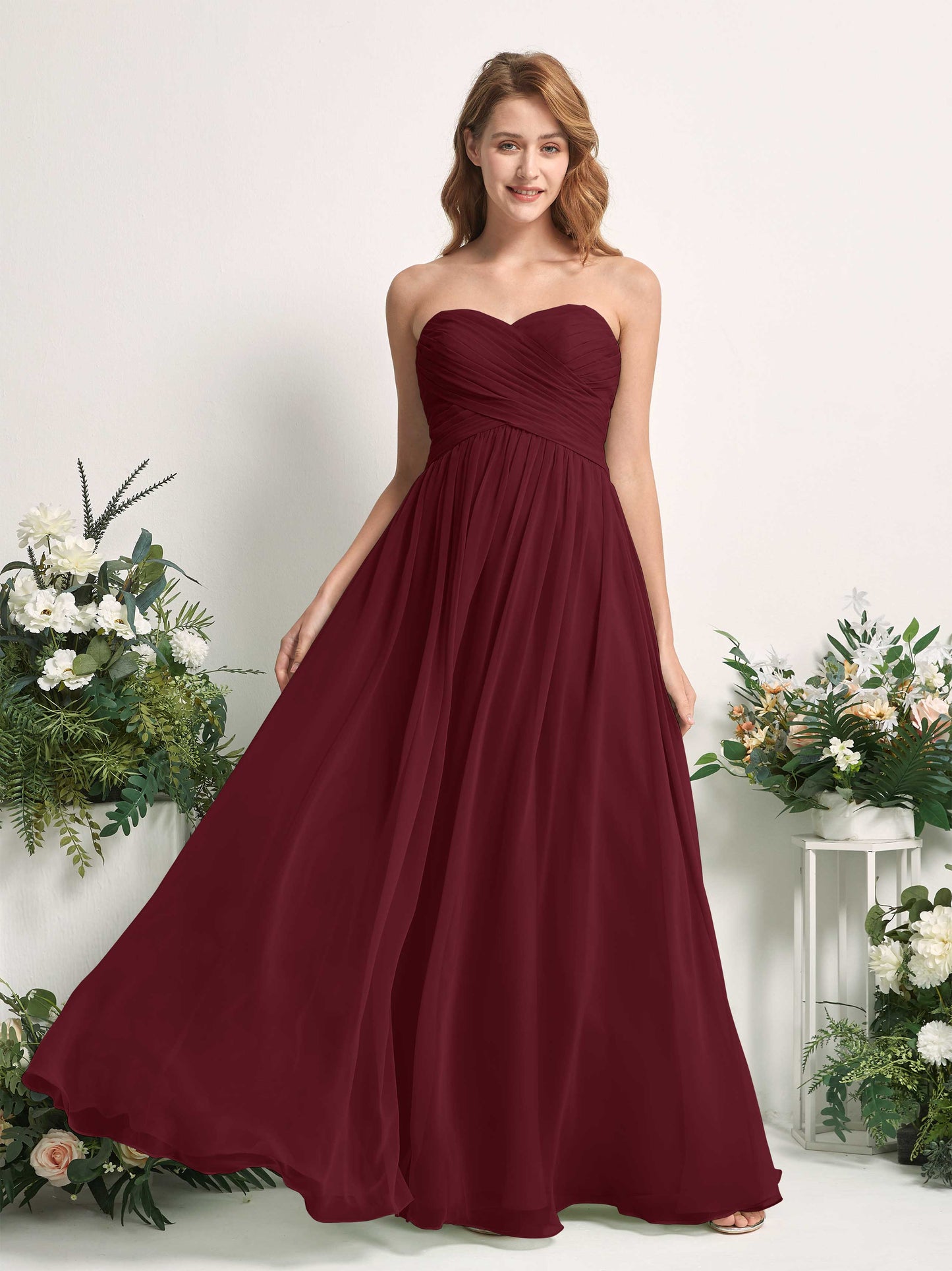 Elma Burgundy Sleeveless Maxi Dress