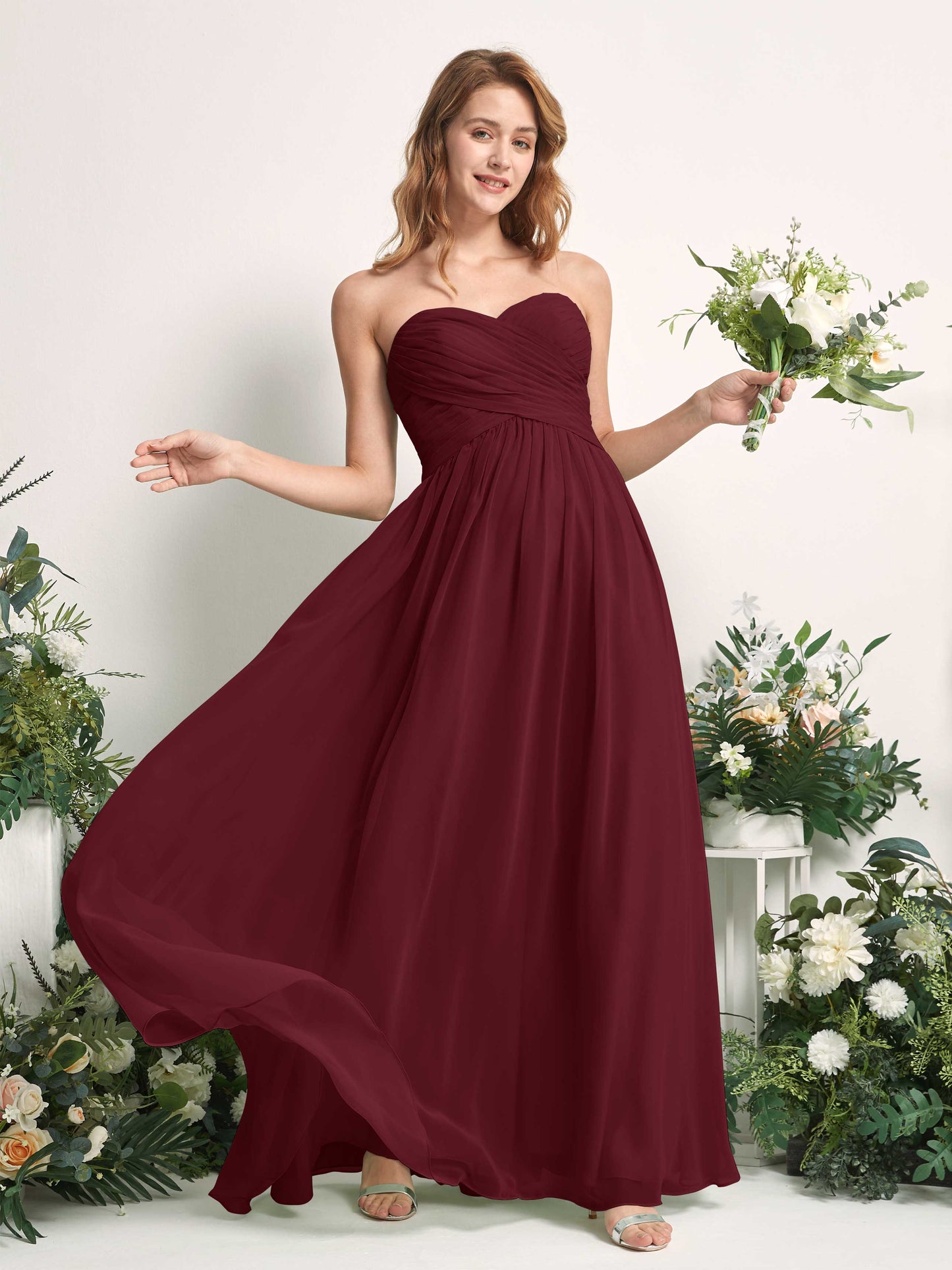 Elma Burgundy Sleeveless Maxi Dress